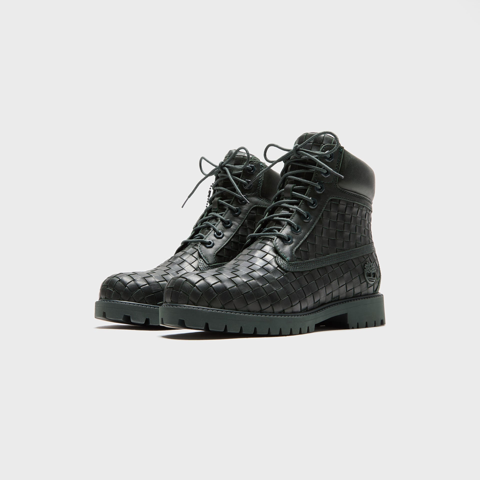Timberland Woven 6-Inch Lace Up Full Grain Boot - Dark Green