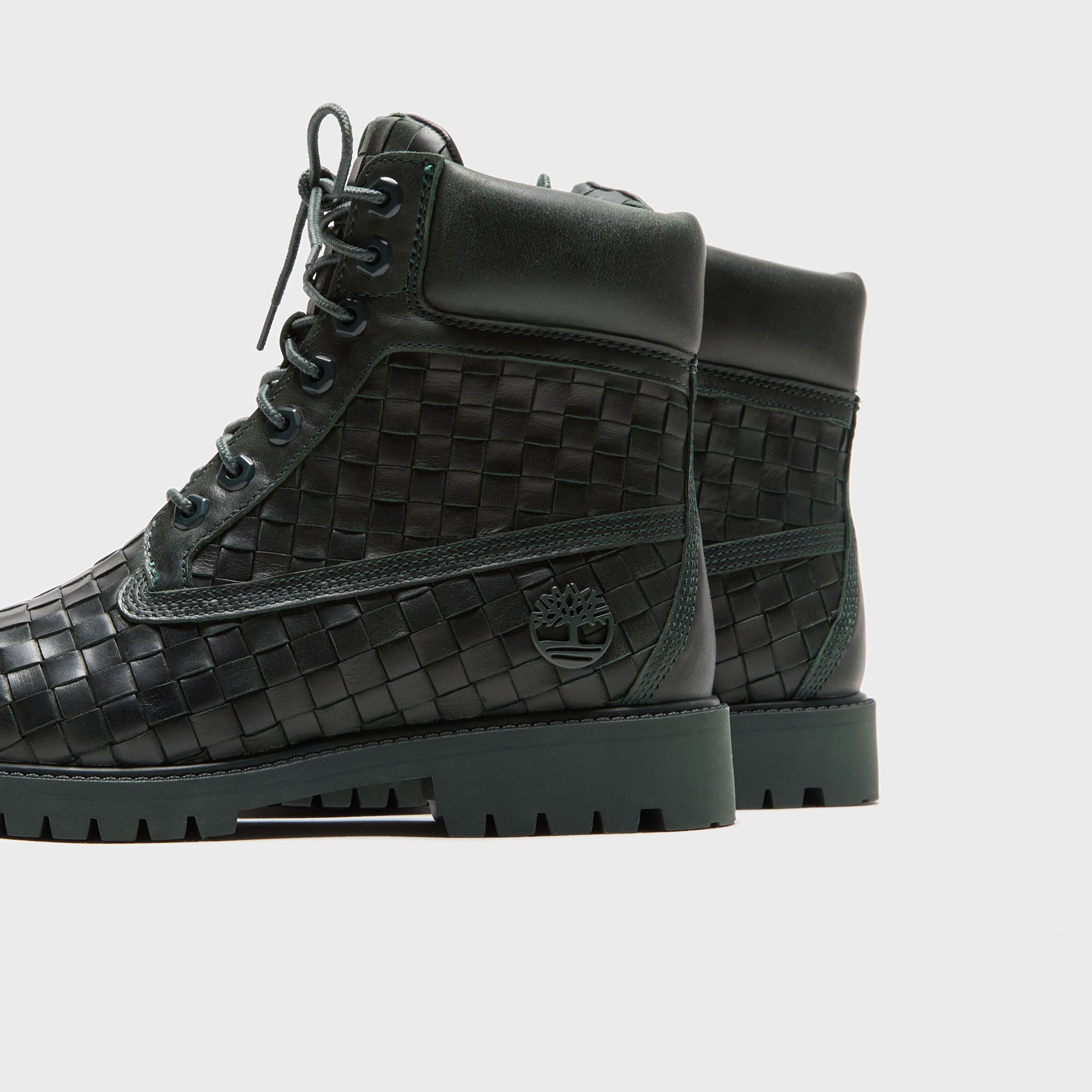Timberland Woven 6-Inch Lace Up Full Grain Boot - Dark Green