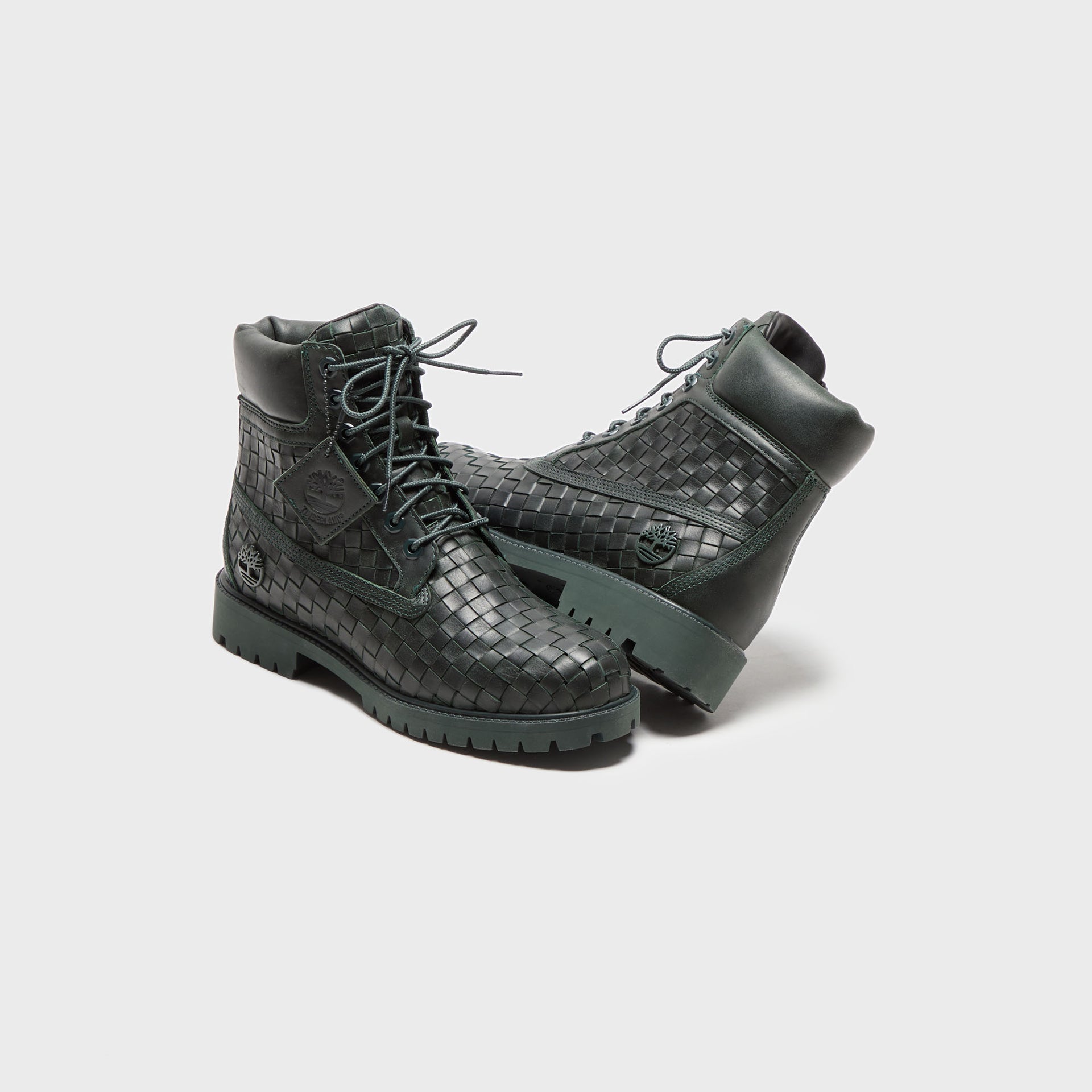 Timberland Woven 6-Inch Lace Up Full Grain Boot - Dark Green