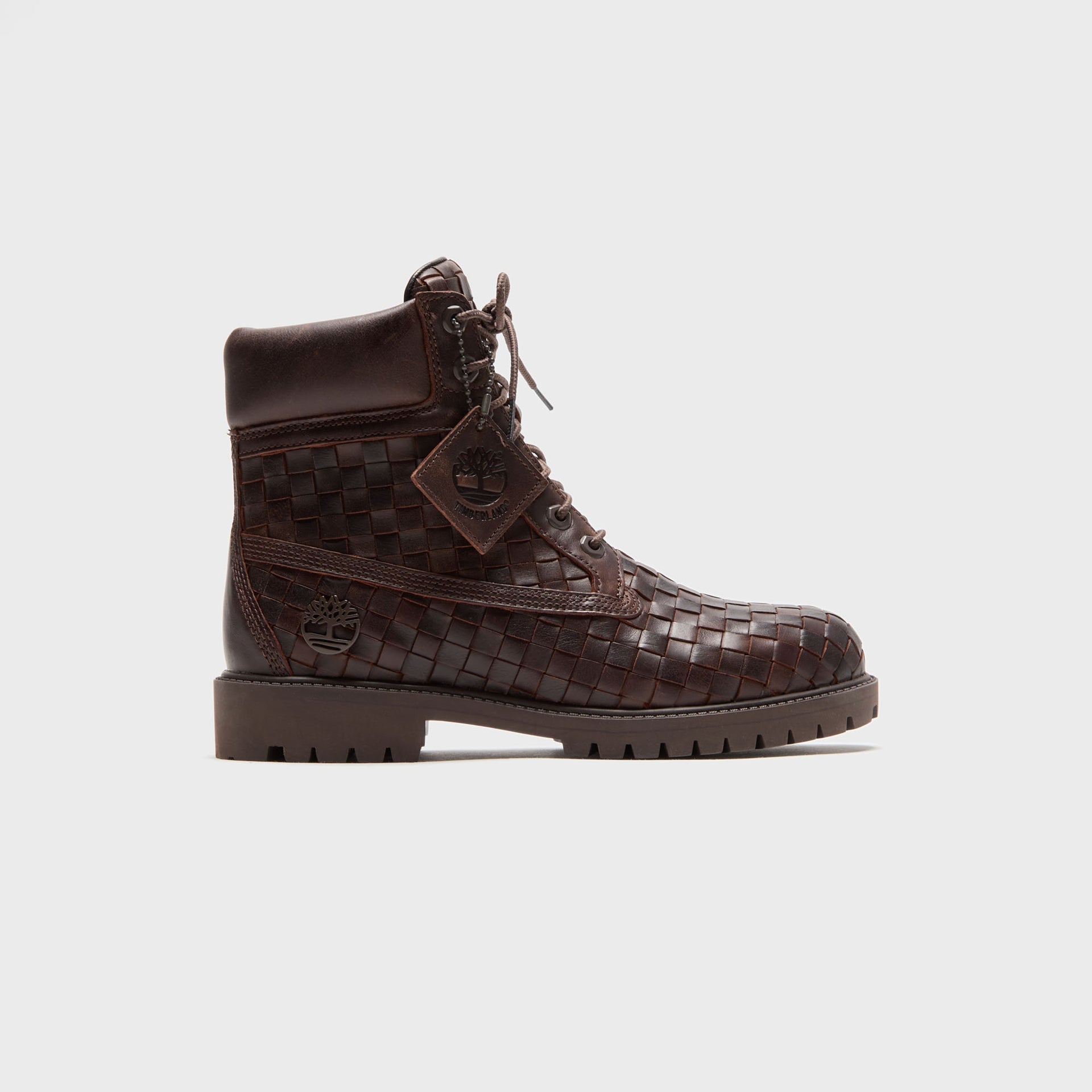 Timberland Woven 6-Inch Lace Up Full Grain Boot - Dark Brown