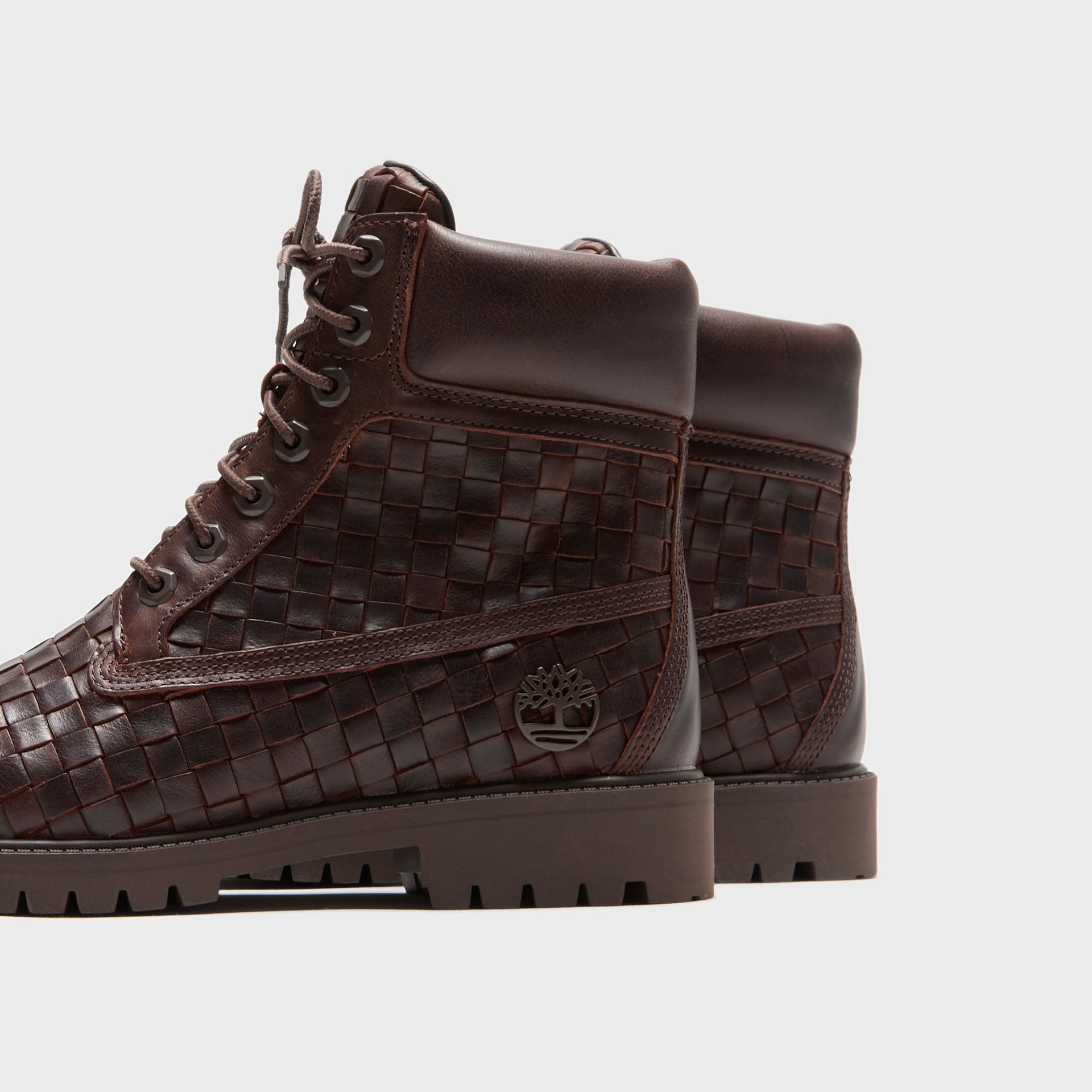 Timberland Woven 6-Inch Lace Up Full Grain Boot - Dark Brown