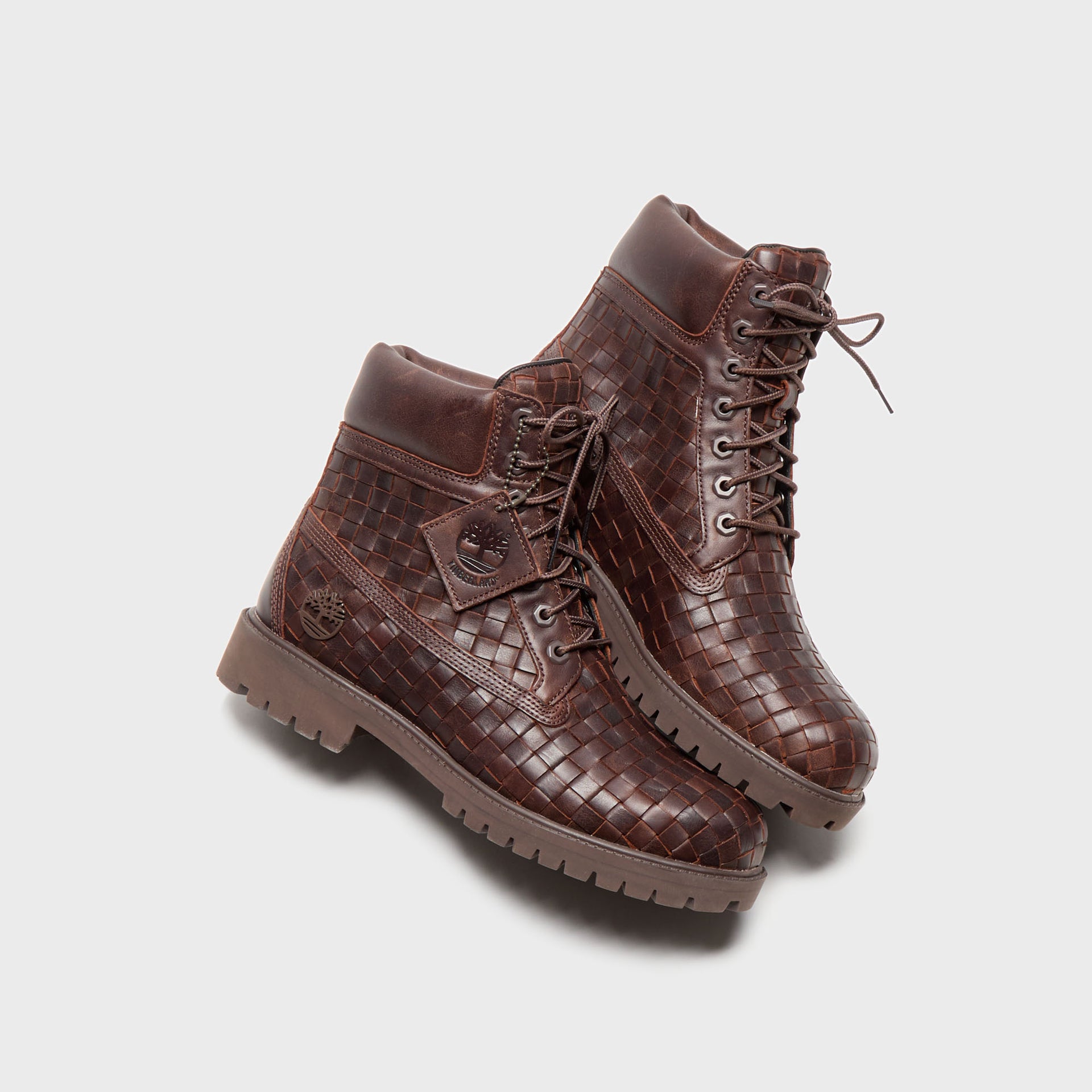 Timberland Woven 6-Inch Lace Up Full Grain Boot - Dark Brown