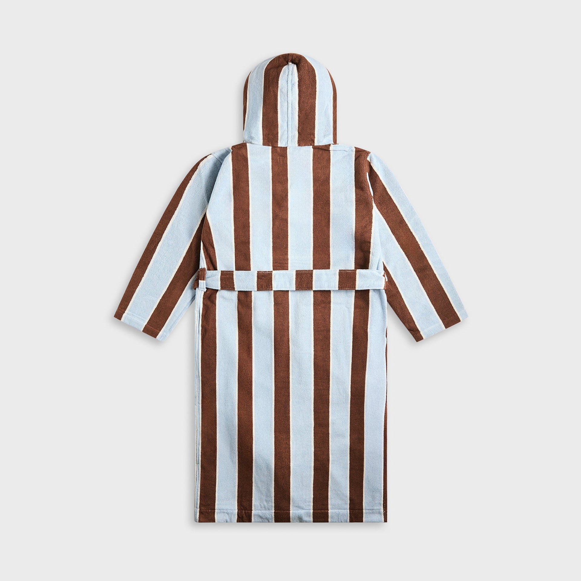 Tekla Hooded Bathrobe in Cocoa Stripes