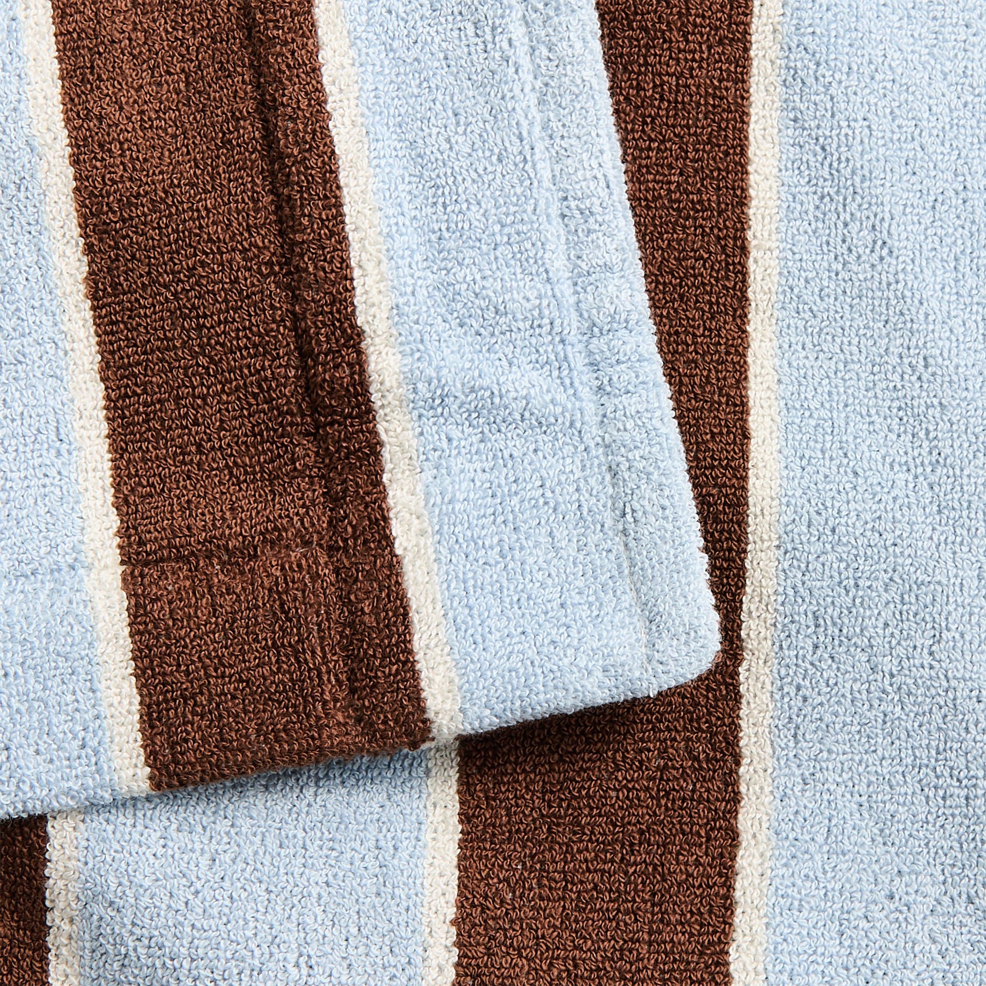 Tekla Hooded Bathrobe in Cocoa Stripes