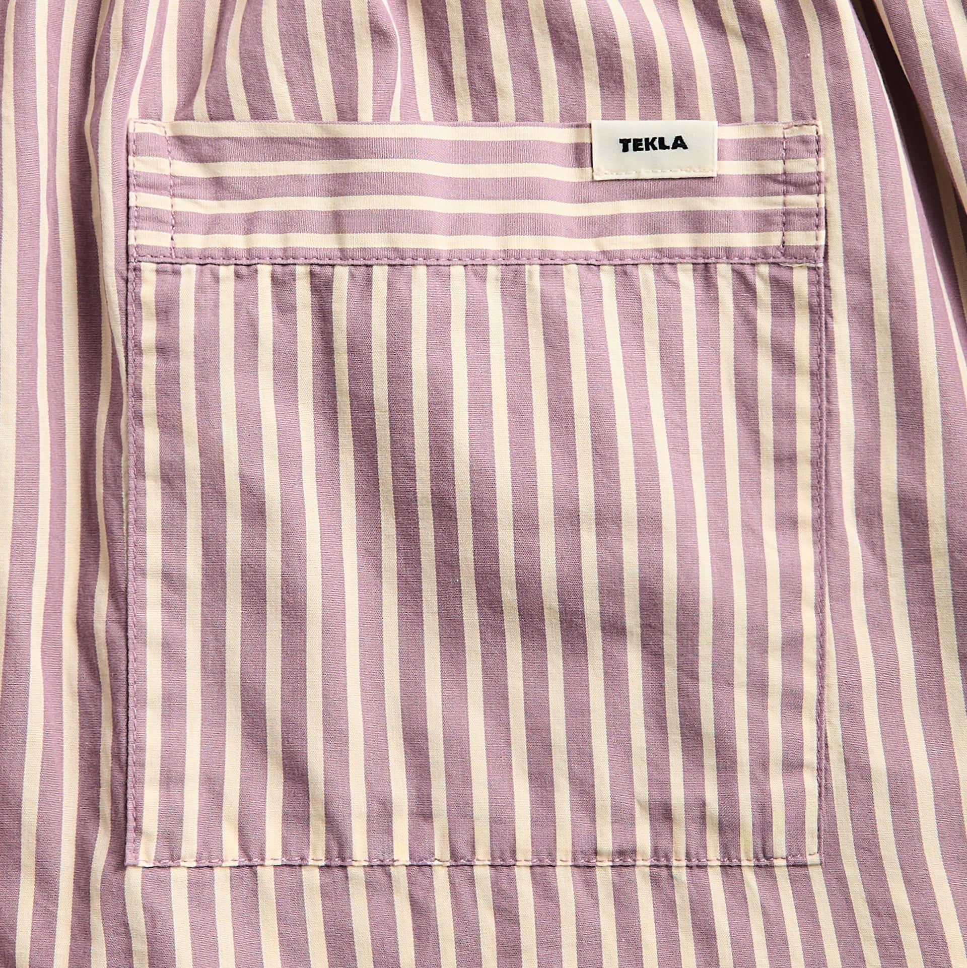 Tekla Poplin Pyjamas Shorts in Skipper Stripes