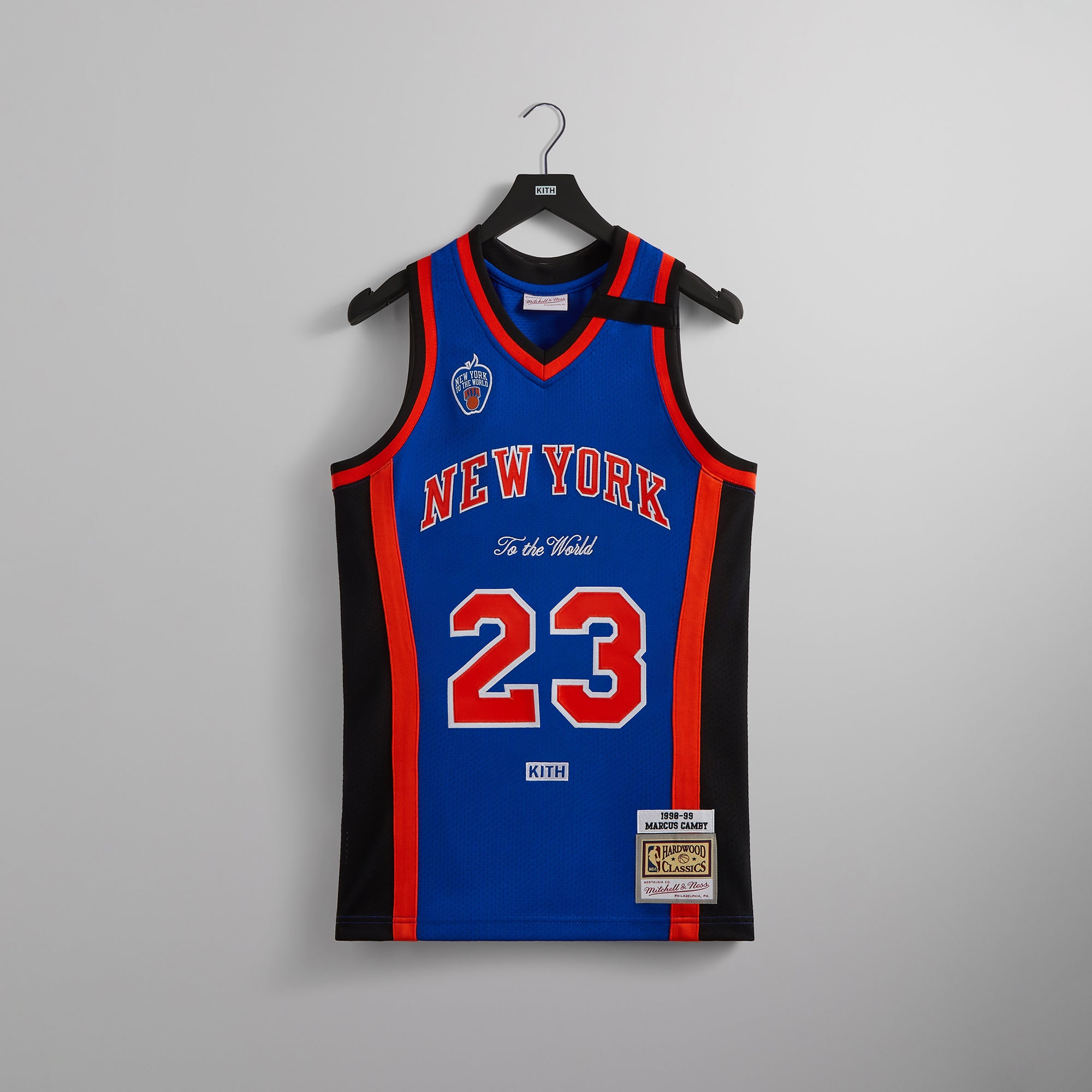 Kith and Mitchell & Ness for the New York Knicks Marcus Camby Jersey - Knicks Blue / Knicks Orange