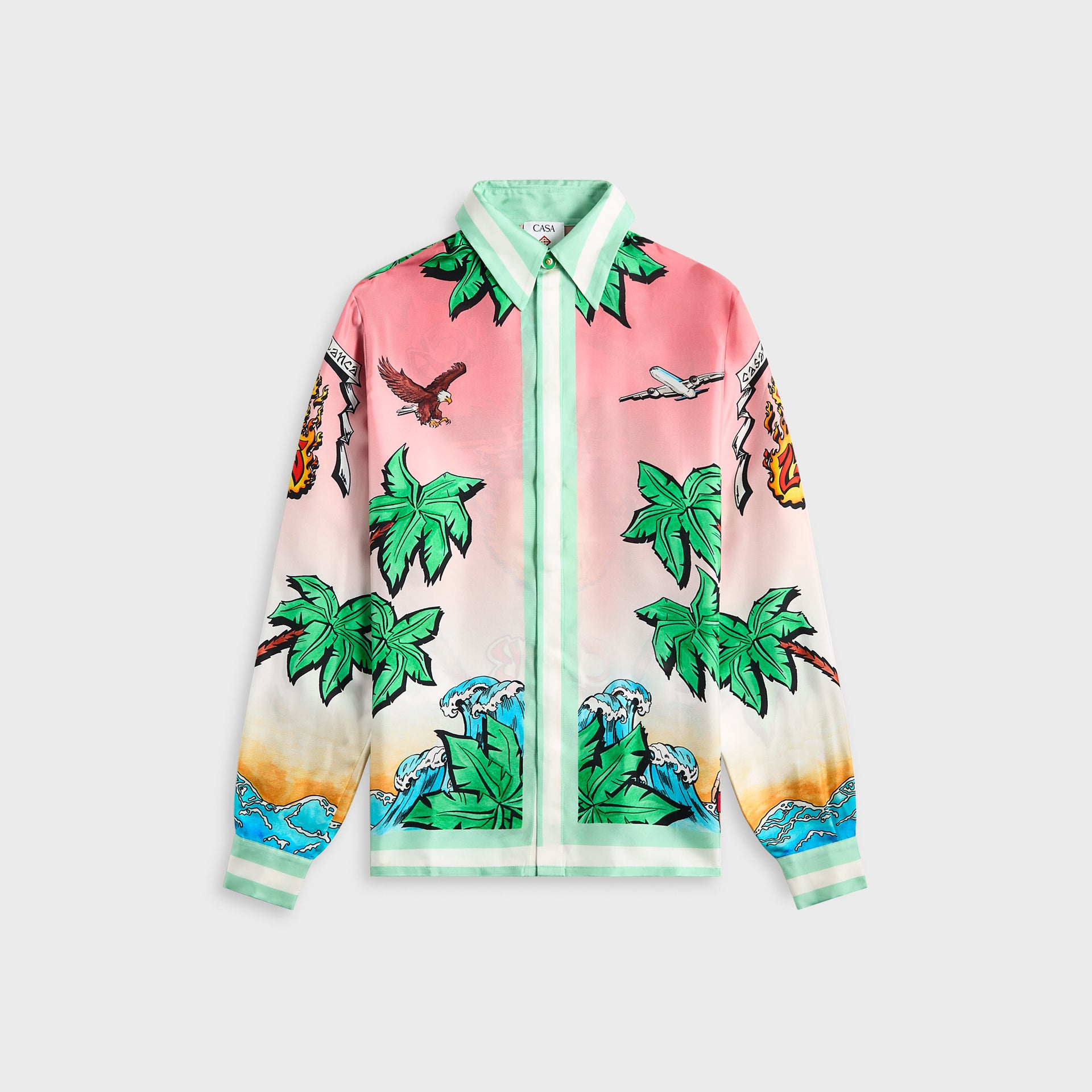 Casablanca Silk Twill Tennis Club Shirt - Multicolor