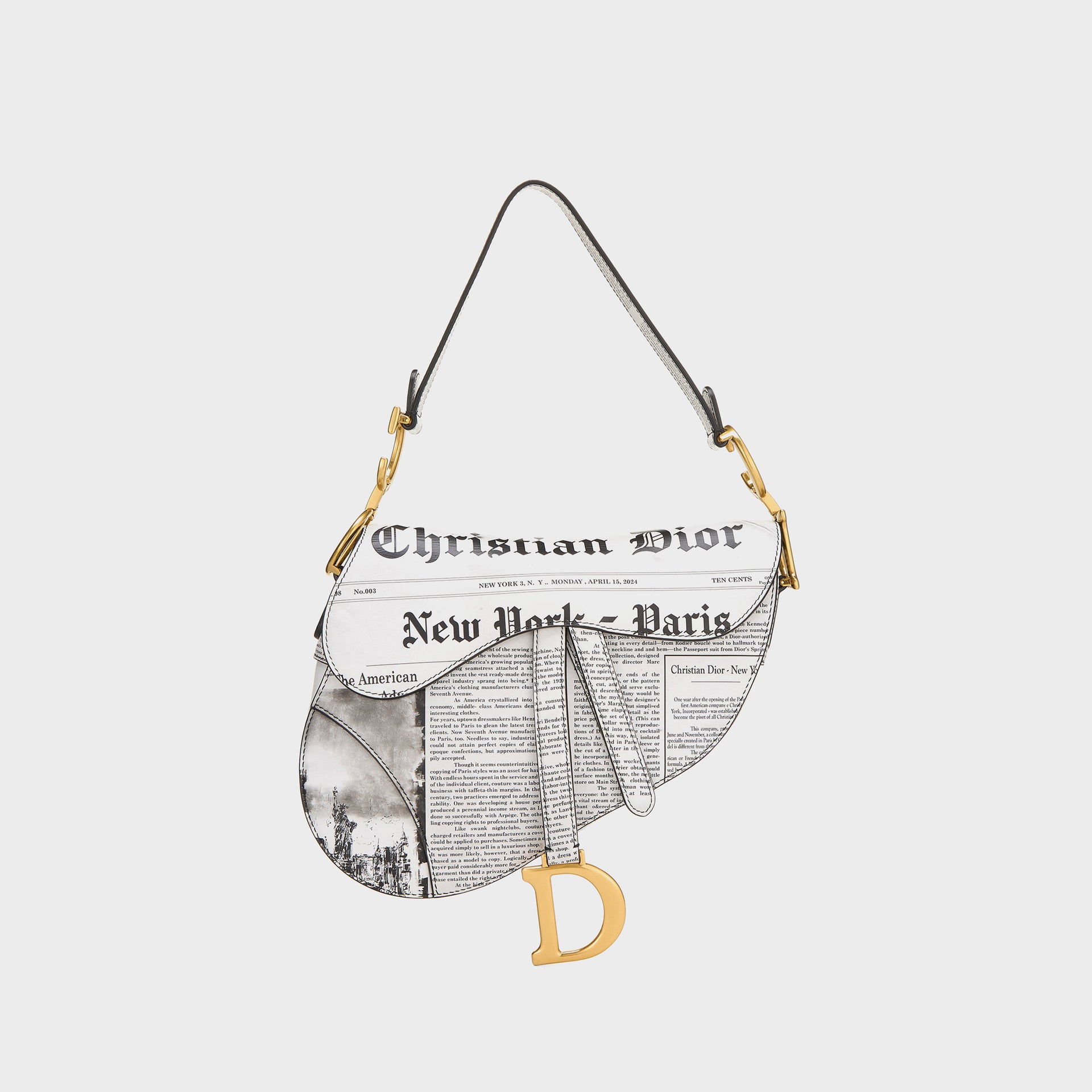 WGACA Dior Calfskin Newspaper Saddle N M - White