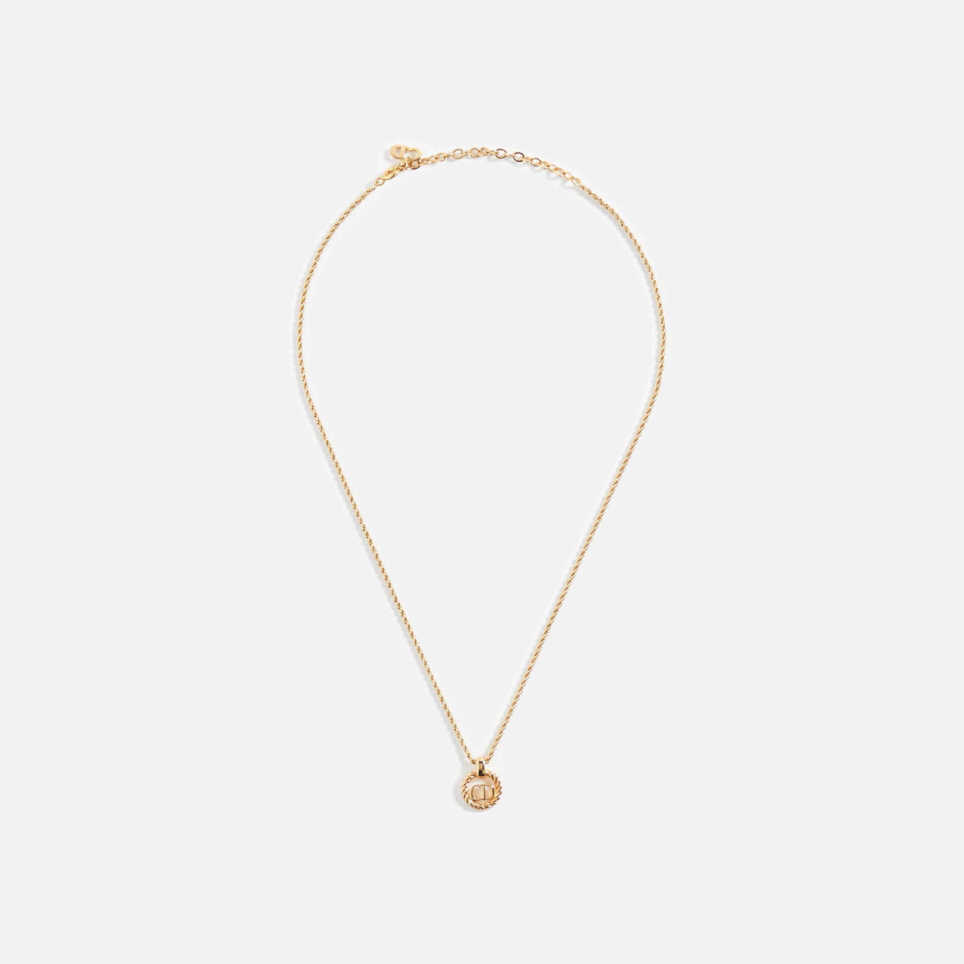 WGACA Dior CD Crystal Circle Necklace - Gold