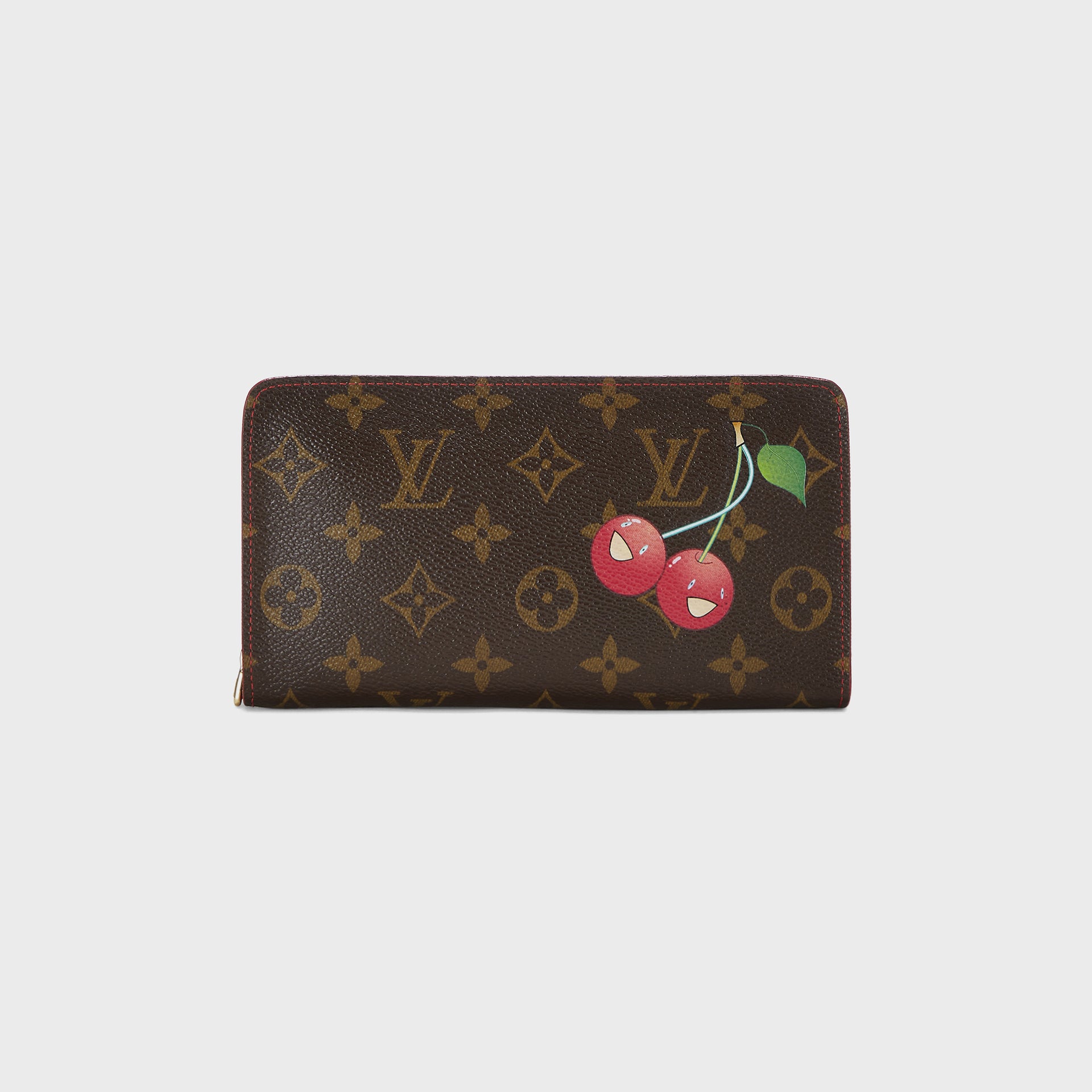 WGACA Louis Vuitton Murakami Cherry Porte Monnaie Zippy - Red