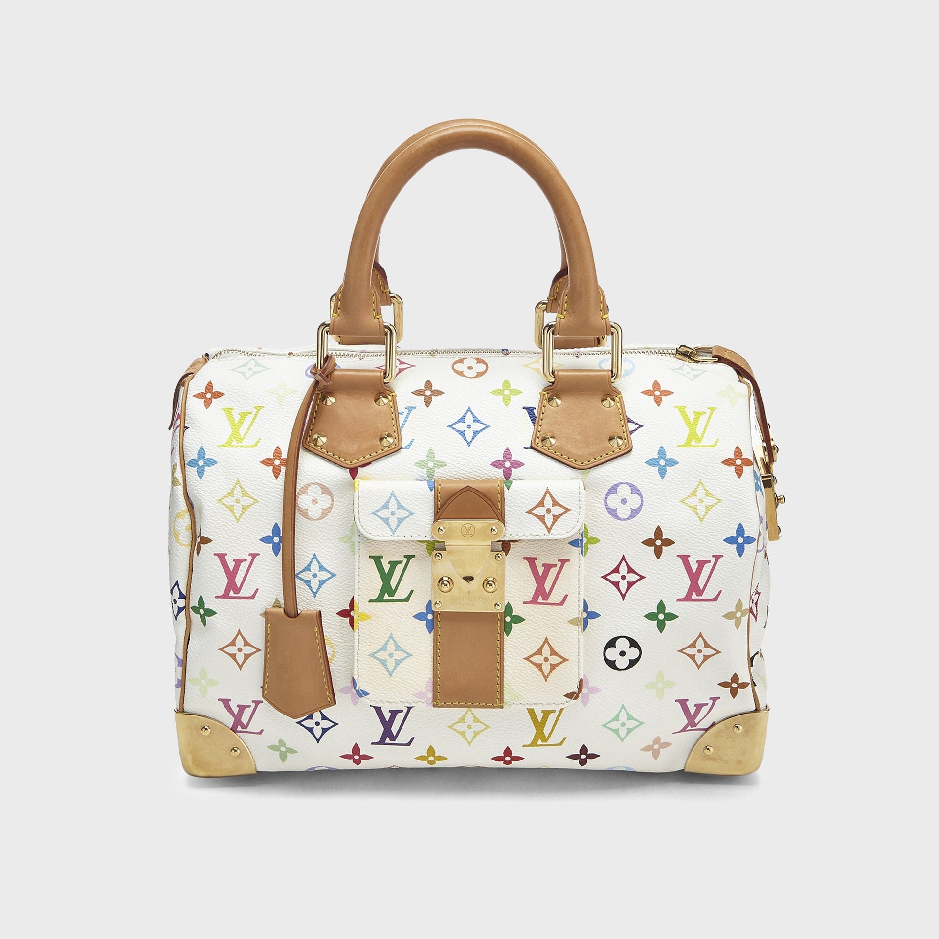 WGACA Takashi Murakami x Louis Vuitton White Monogram Multicolore Speedy 30 in White
