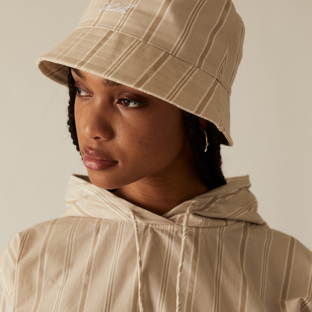 Kith Women Logo Stripe Bucket Hat - Canvas