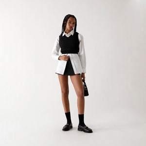 UrlfreezeShops Women Isa Scrunchy Nylon Puff Vest - Black