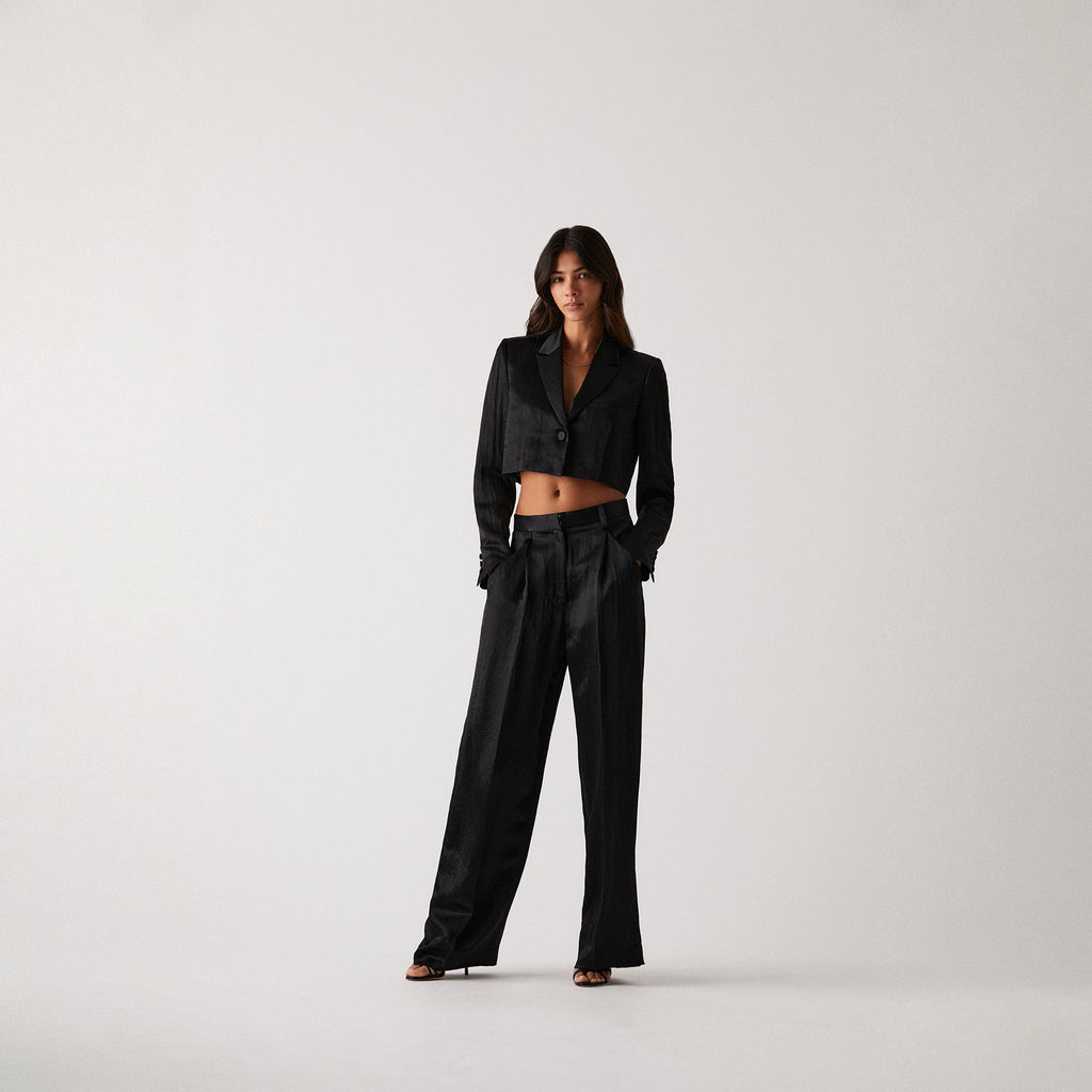Kith Women Kyrie Cropped Tuxedo Jacket Black