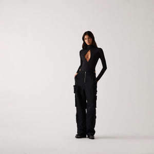 UrlfreezeShops Women Alexis Zip Front Bodysuit - Black