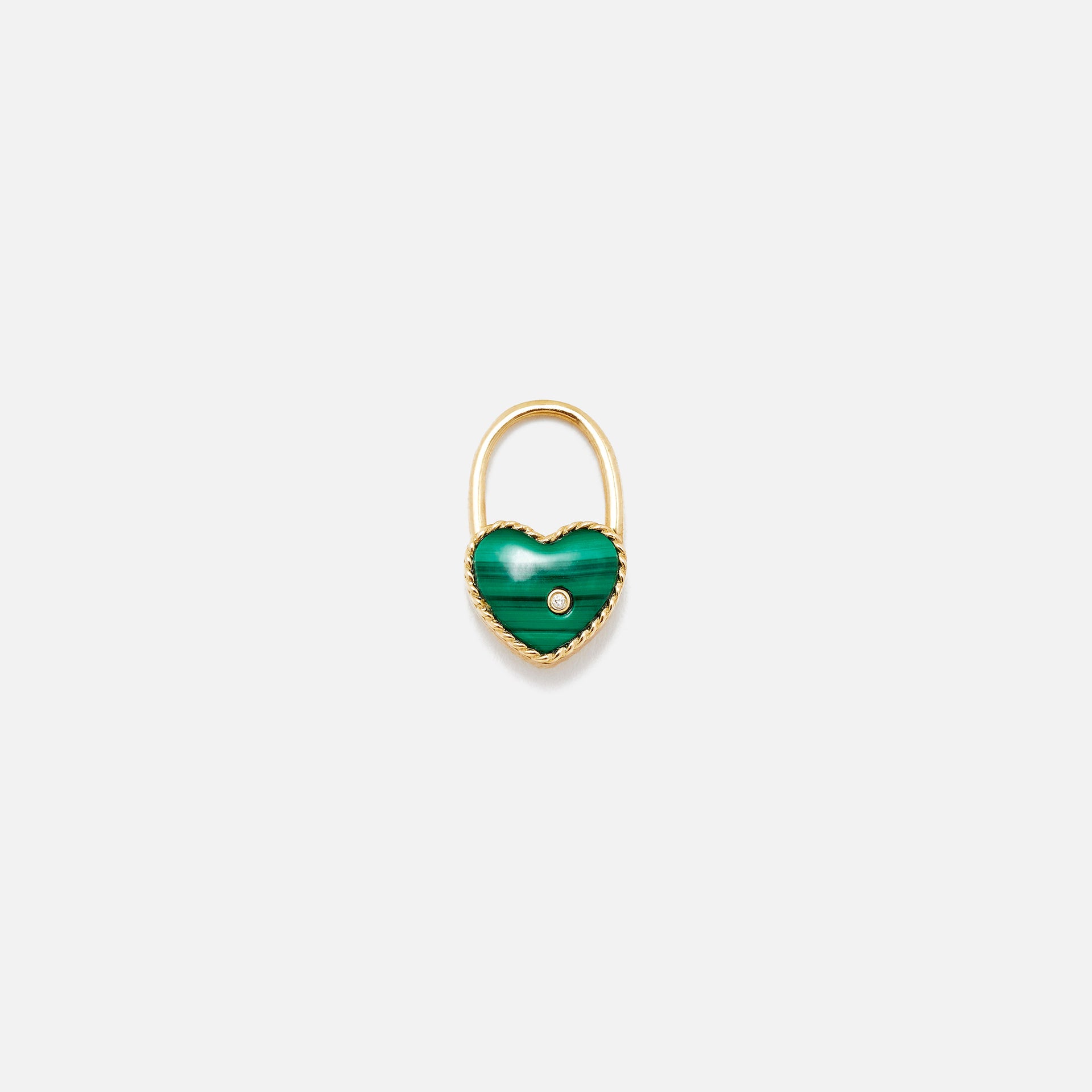 Yvonne Leon Creole Cadenas Coeur Couleur PM Single - Green / Yellow