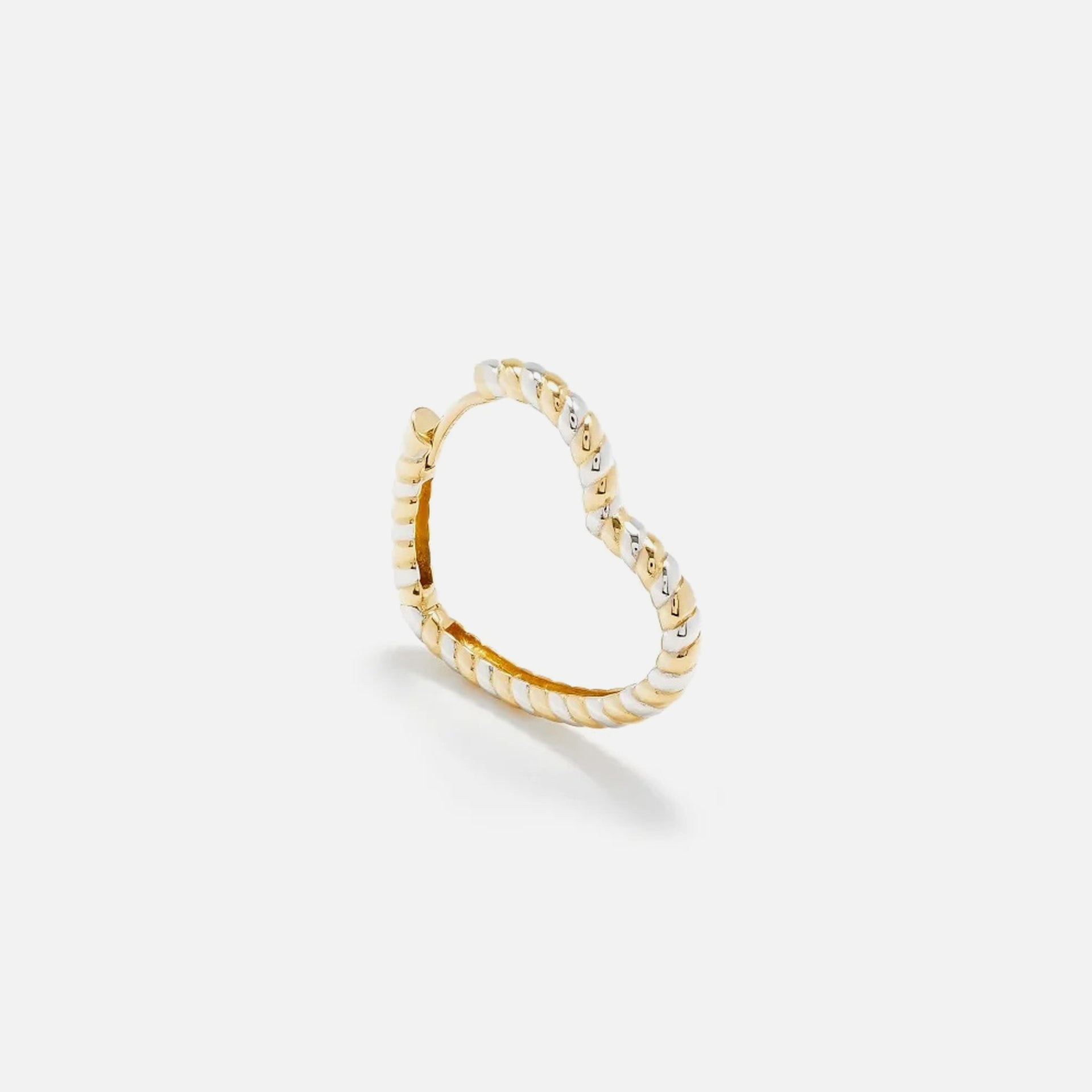 Yvonne Leon Créole Coeur 2 Ors Single - Yellow Gold / White Gold