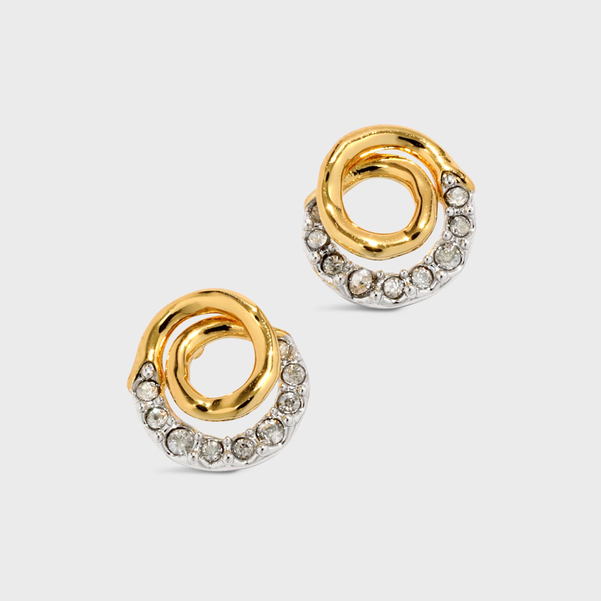 Alexis Bittar Solanales Gold Crystal Spiral Stud Earring - Gold / Silver