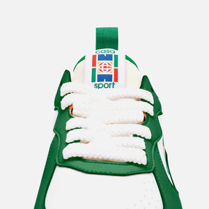 Casablanca Leather Tennis Court Sneaker - Green / White