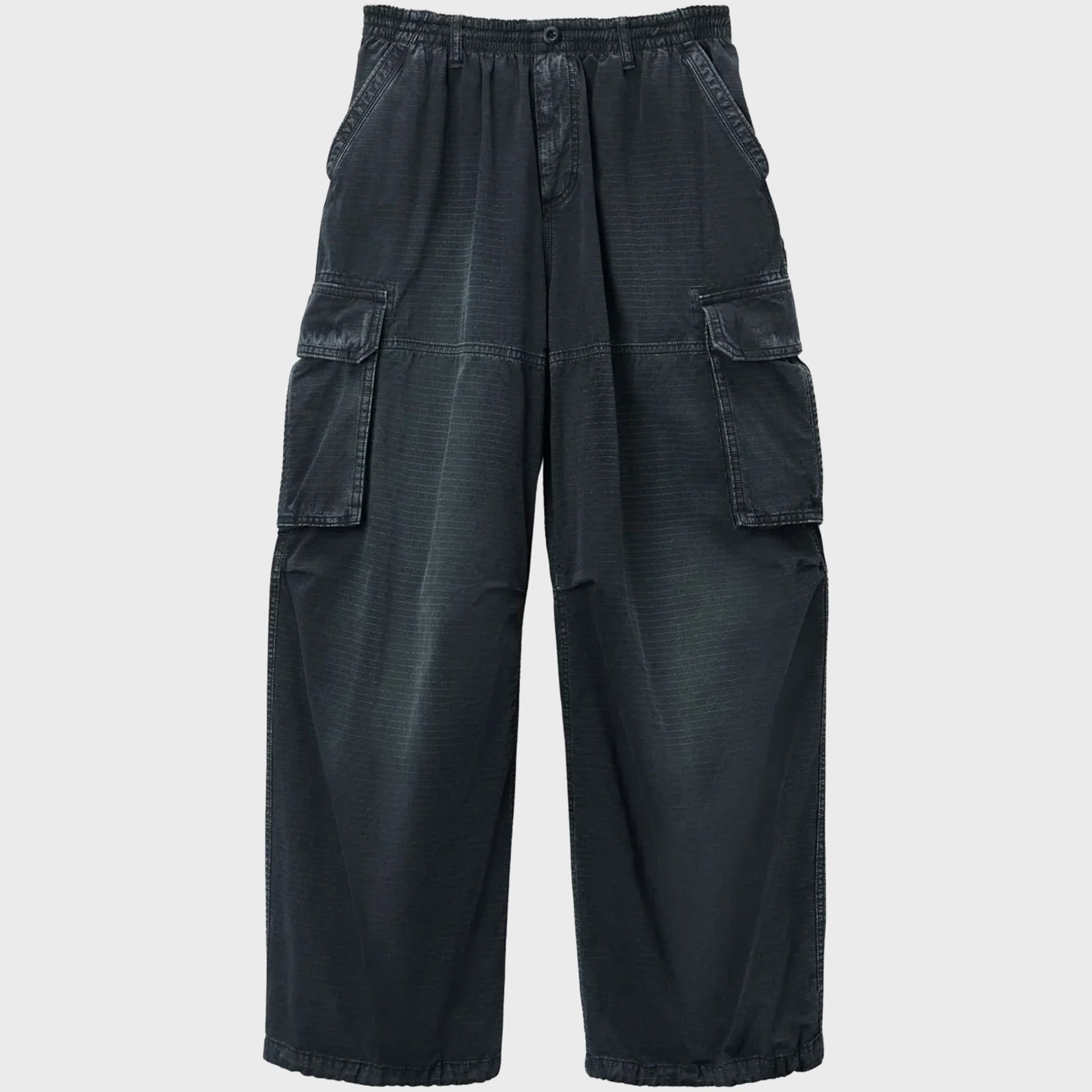 Alexander Wang Turned Down Elastic Cargo Pant - Washed Jet Black