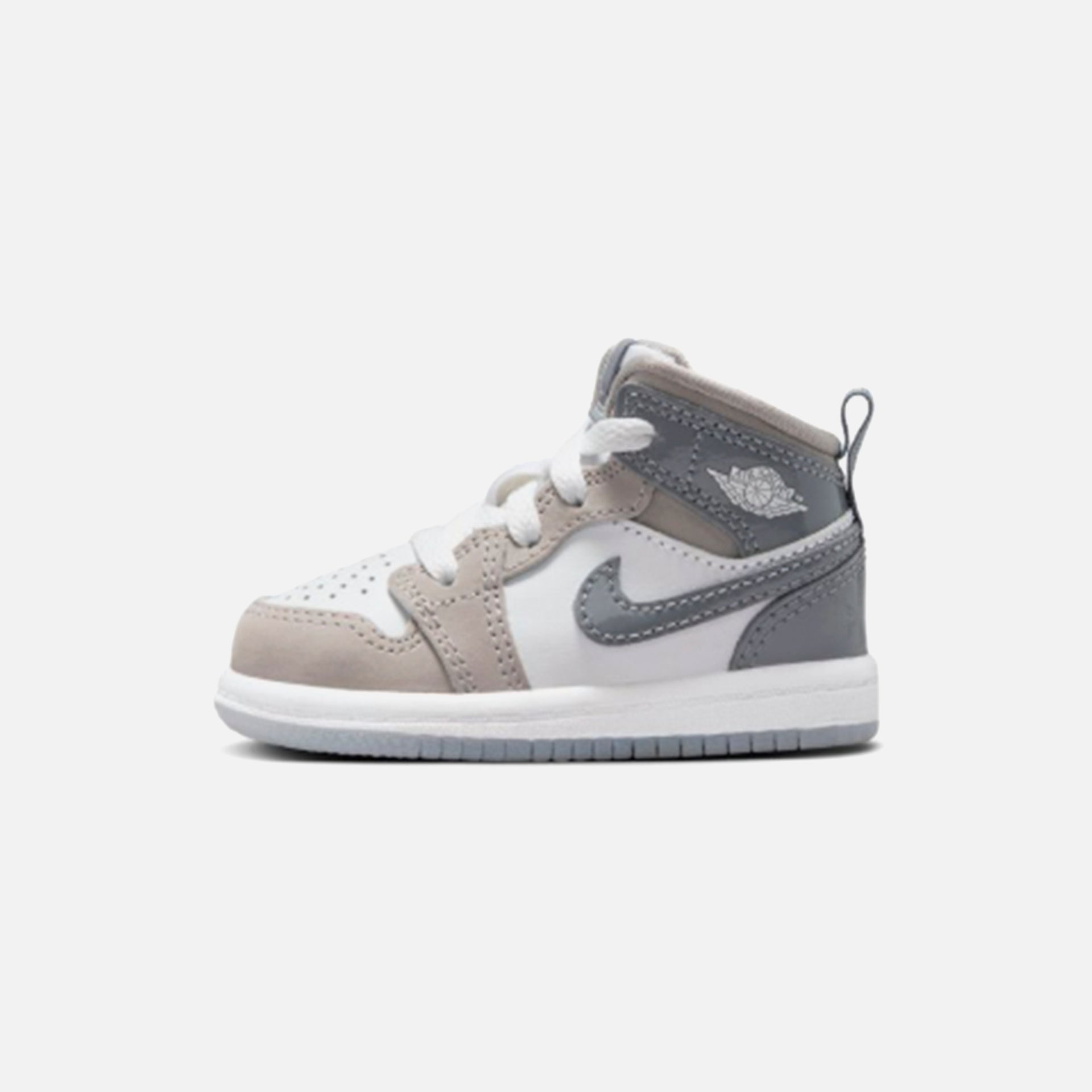 Jordan TD Air Jordan 1 Mid SE - White / Cool Grey / Med Grey