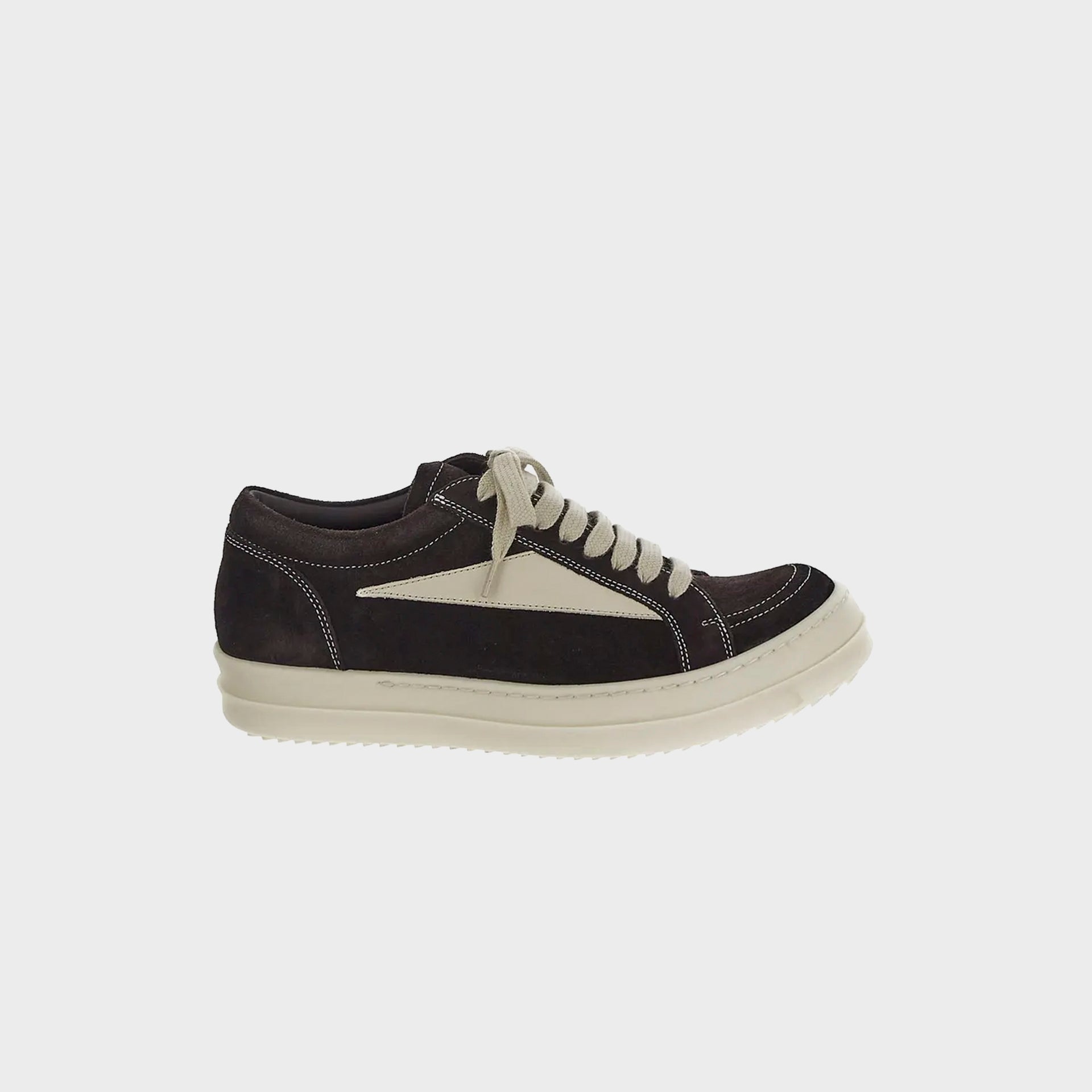 Rick Owens Vintage Sneakers Scarpe in Pelle - Mahogany / Milk / Milk