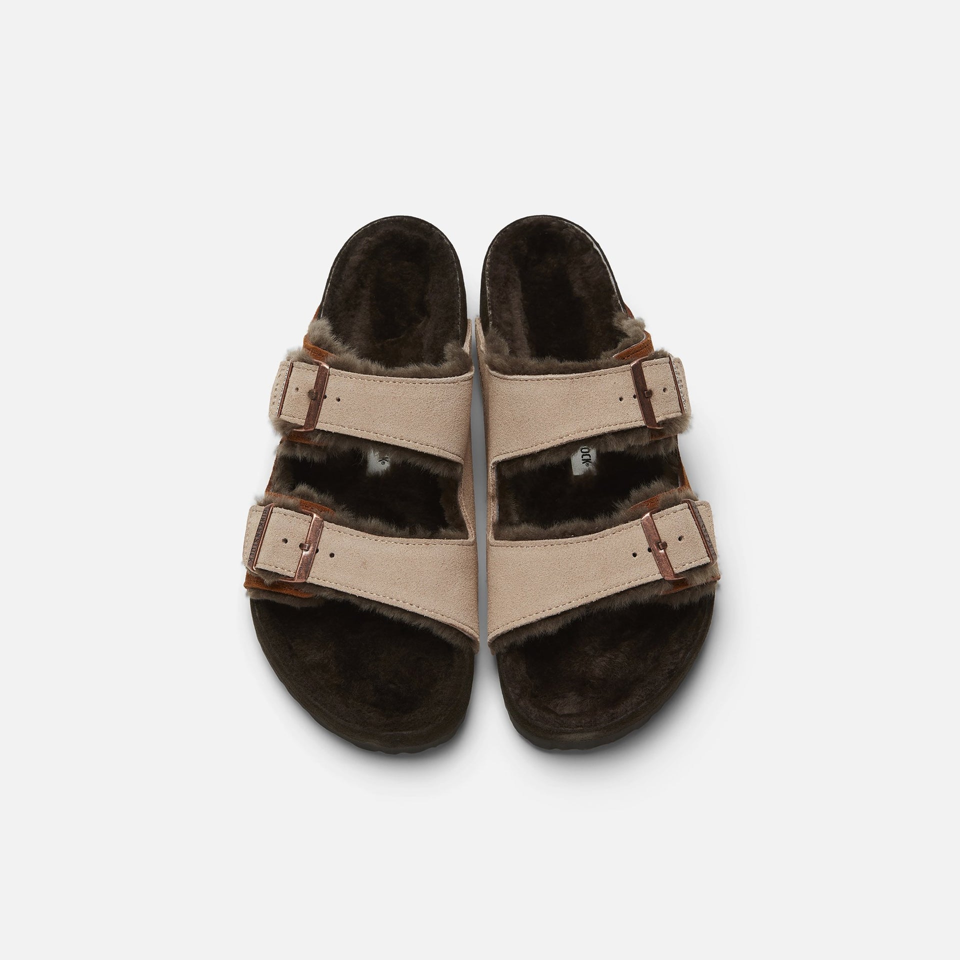 Kith Women for Birkenstock Arizona Shearling - Mink / Dark Brown