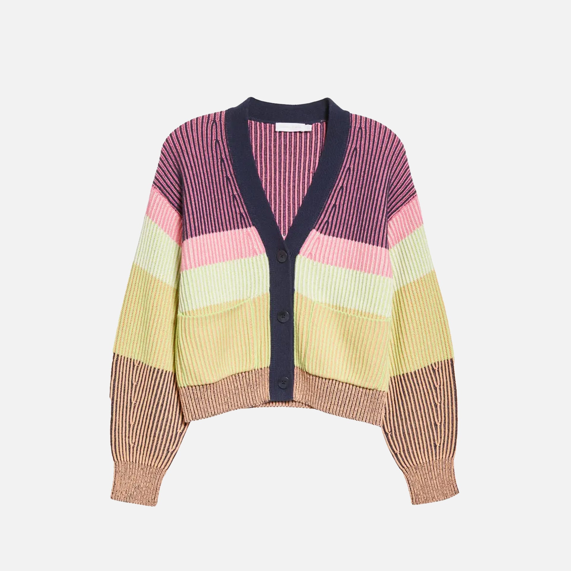 Jonathan Simkhai Safford Cotton Cashmere Cardigan - Lime Multi
