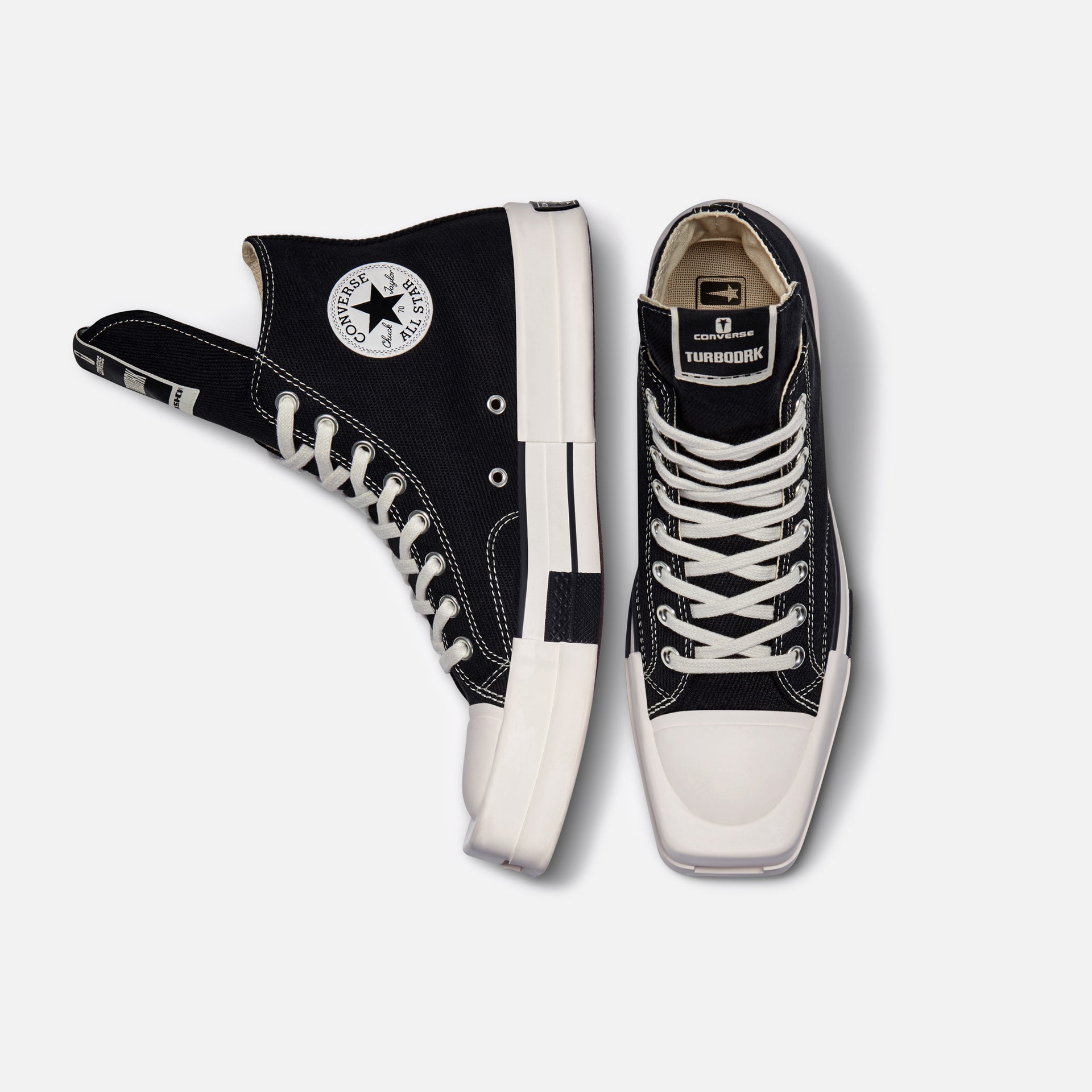 Converse x Rick Owens Turbodrk Chuck 70 High - Black / Egret / White