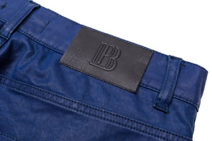 Pierre Balmain Moto Jeans - Navy / Black / Burgundy
