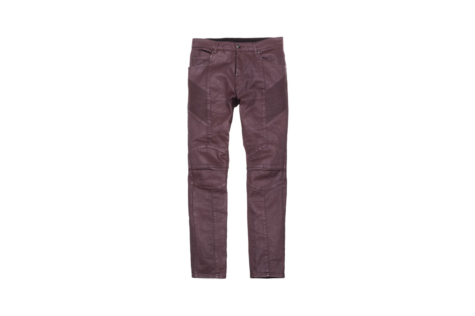 Pierre Balmain Moto Jeans - Waxed Burgundy