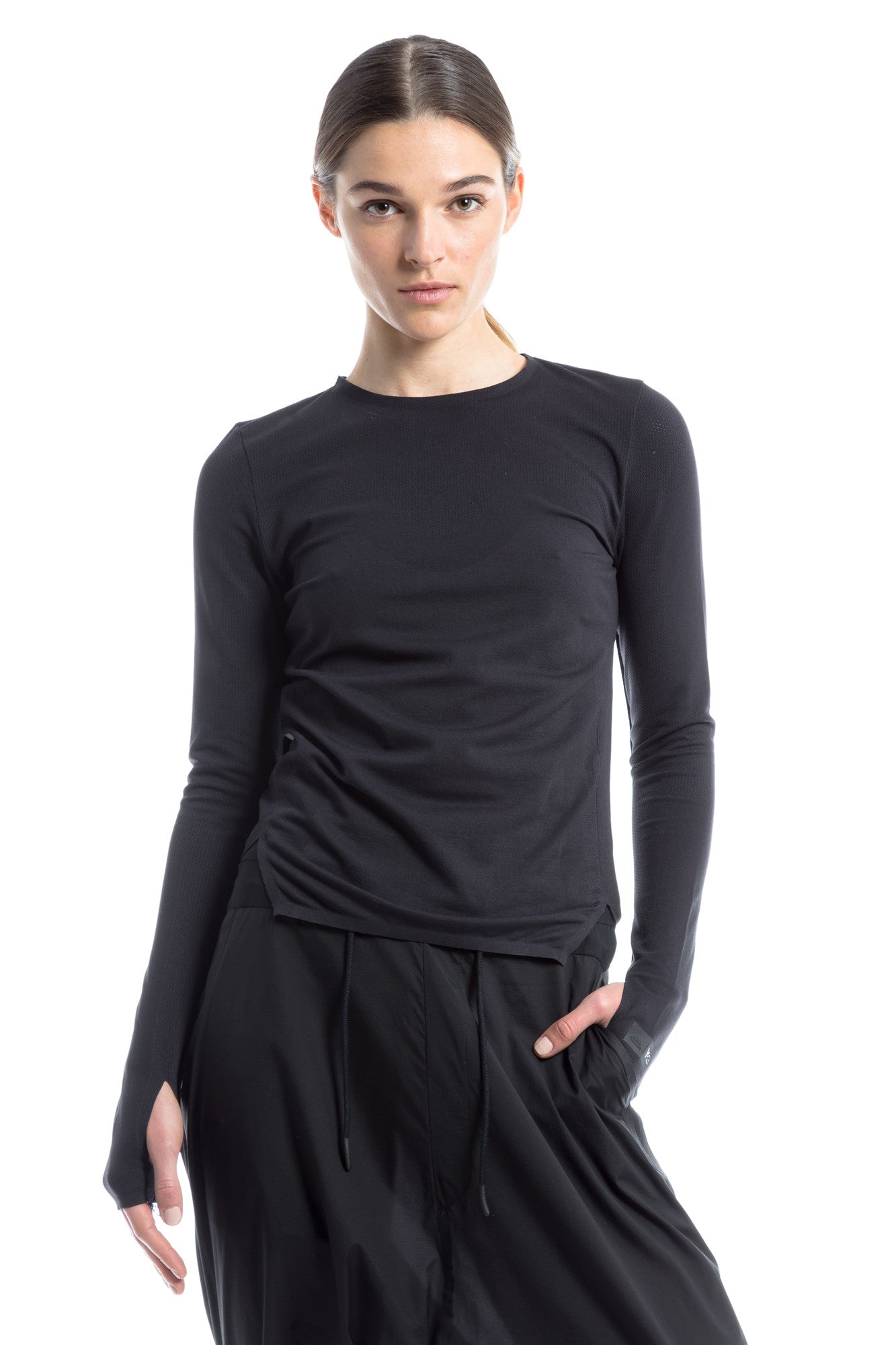 Y-3 SPORT WMNS Fine Knit L/S Top - Black