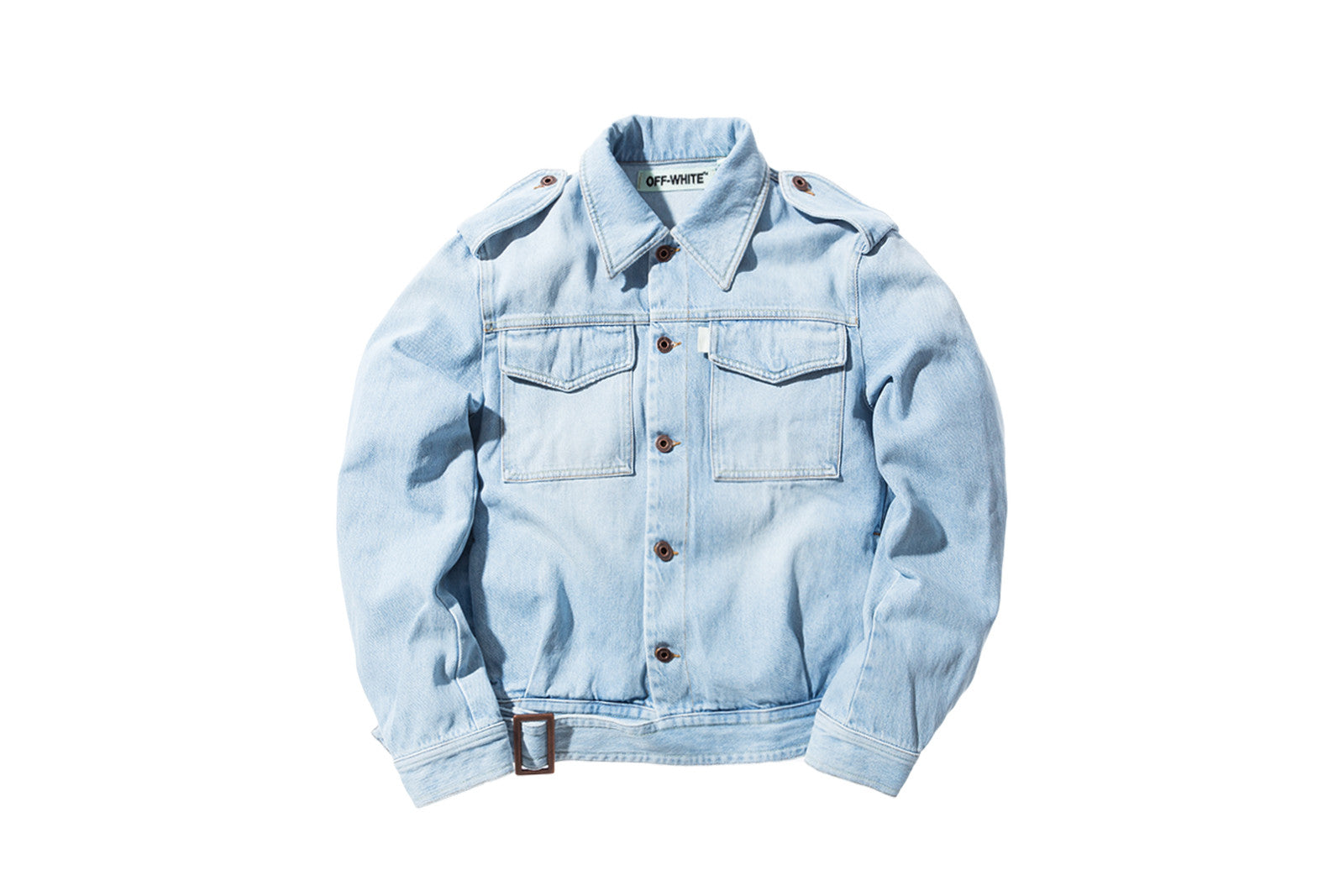 Off-White Denim Military Jacket Bleach - White