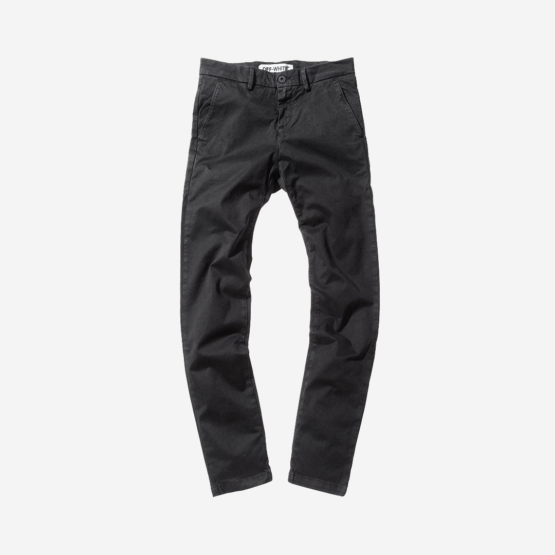 Off-White Brushed Slim Fit Pant - Black / White