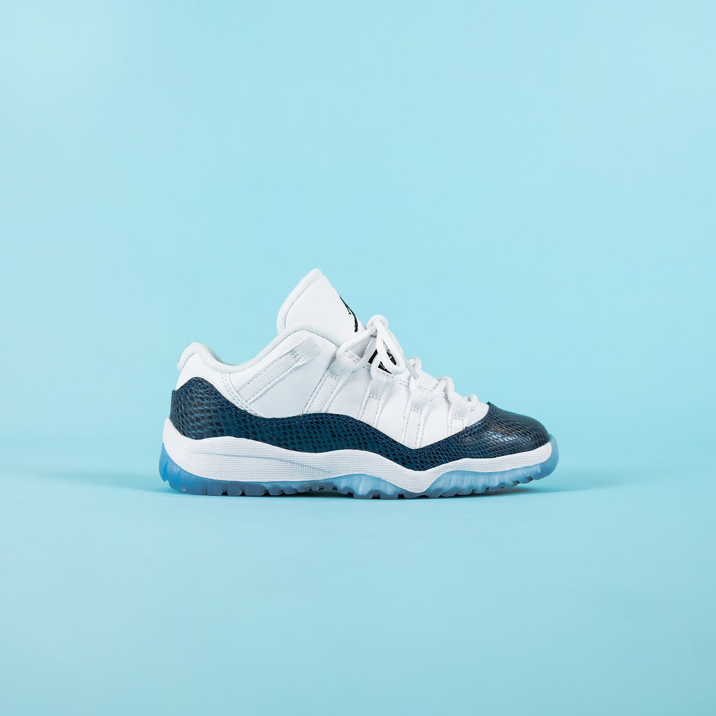 Nike Air Jordan 11 Retro Pre School Low LE White Black Navy Kith