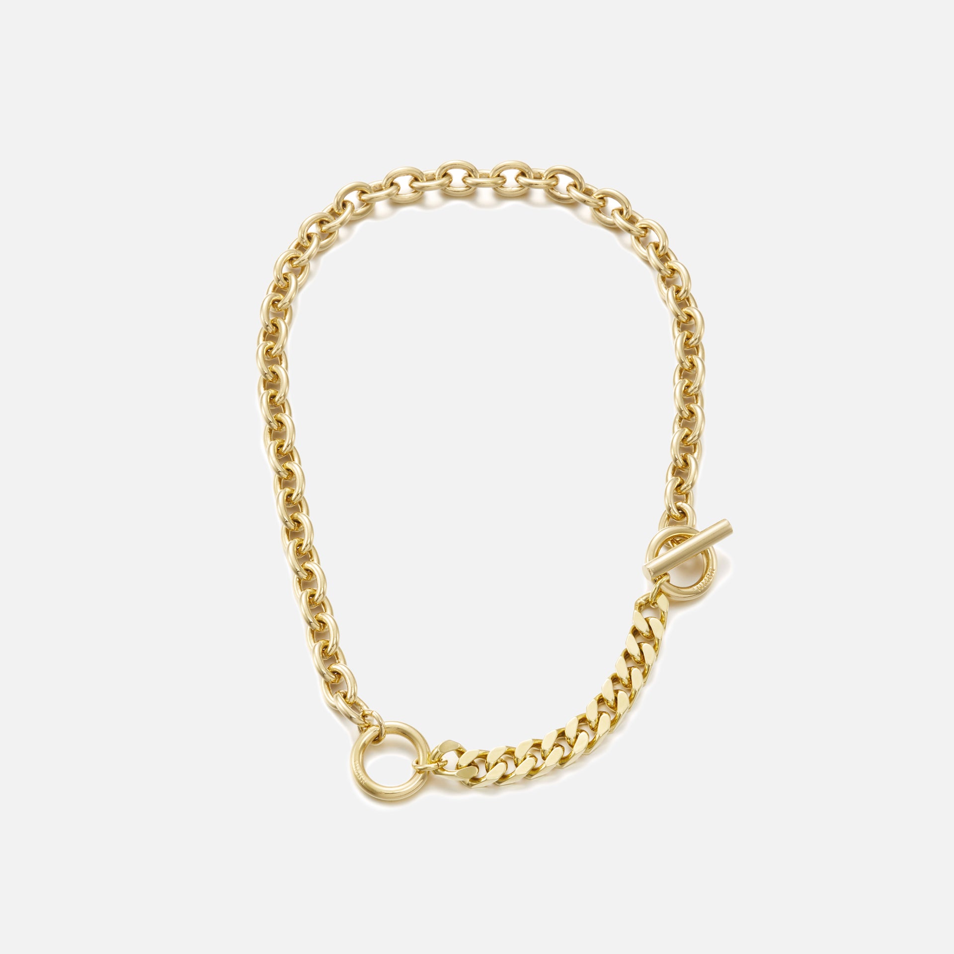 Numbering Double Toggle Chain Necklace - Gold