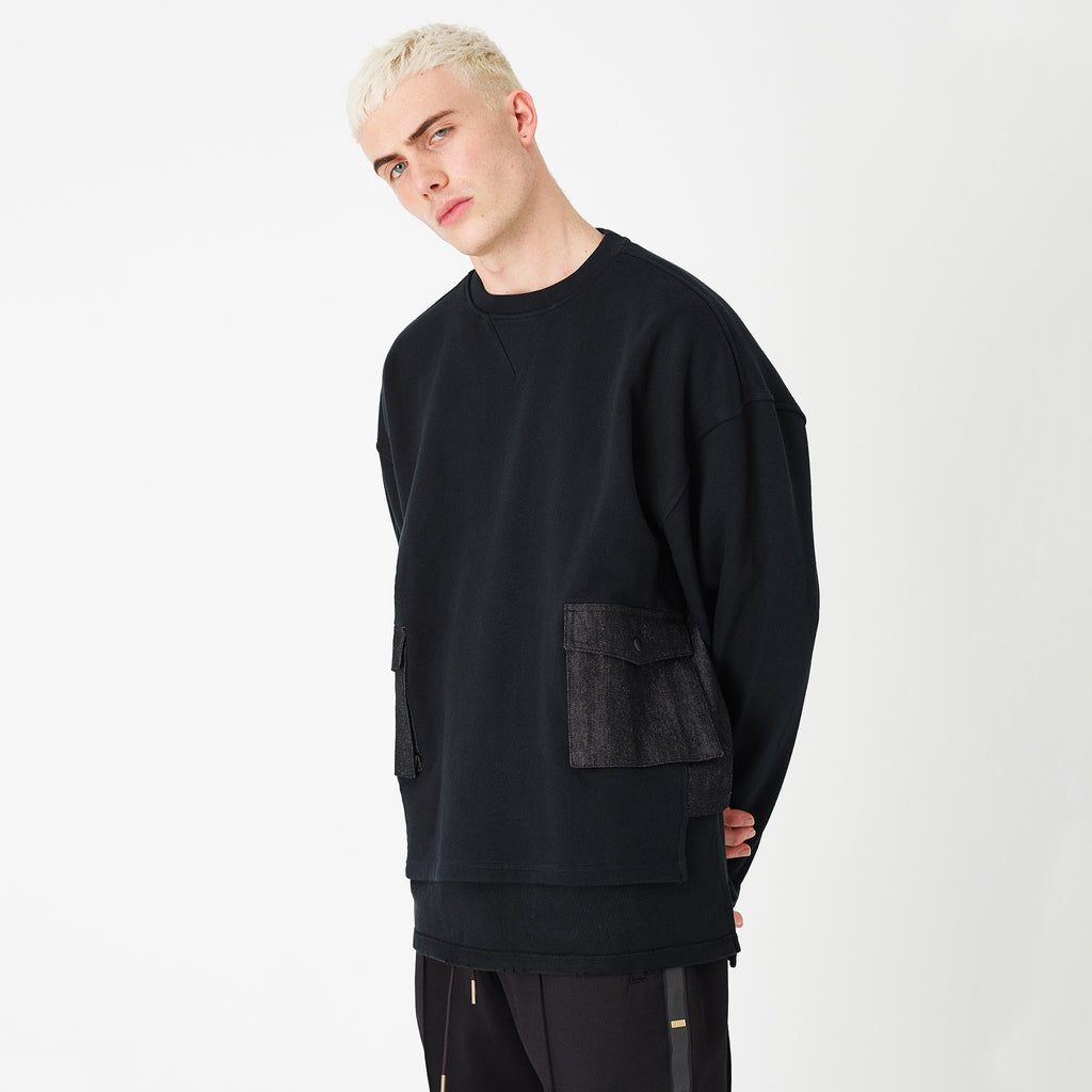 Kith x mastermind WORLD Crewneck Cargo - Black