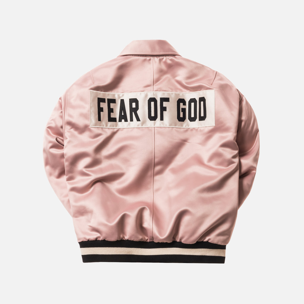 Fear of god hot sale satin baseball jacket