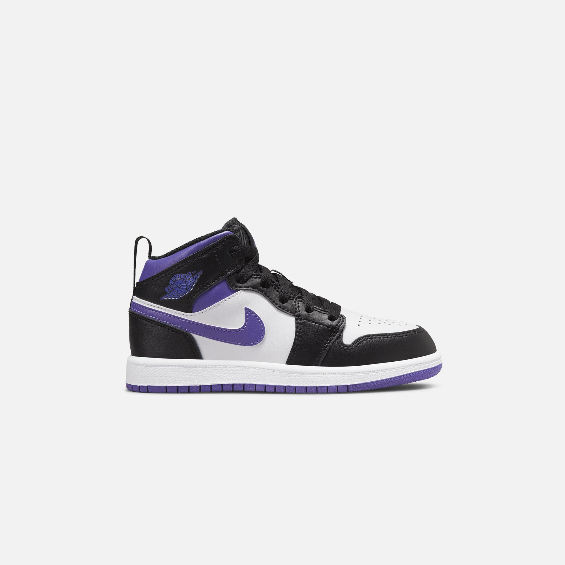 Nike Air Jordan Pre-School 1 Mid - Black / Dark Iris / White