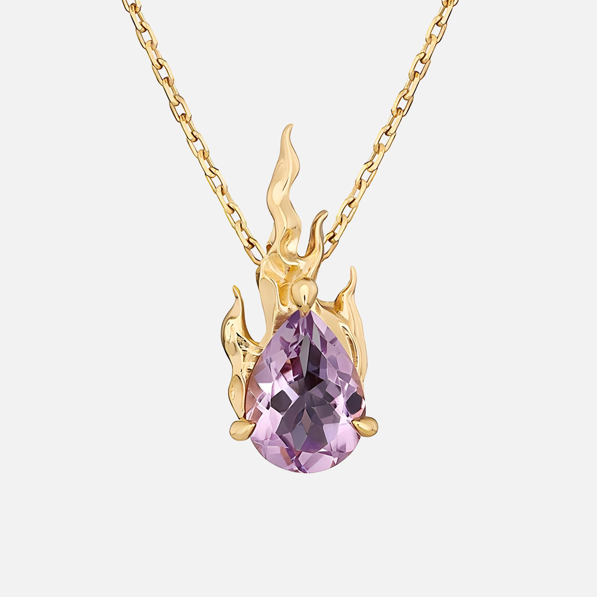 Alan Crocetti Amethyst in Heat Necklace - Gold