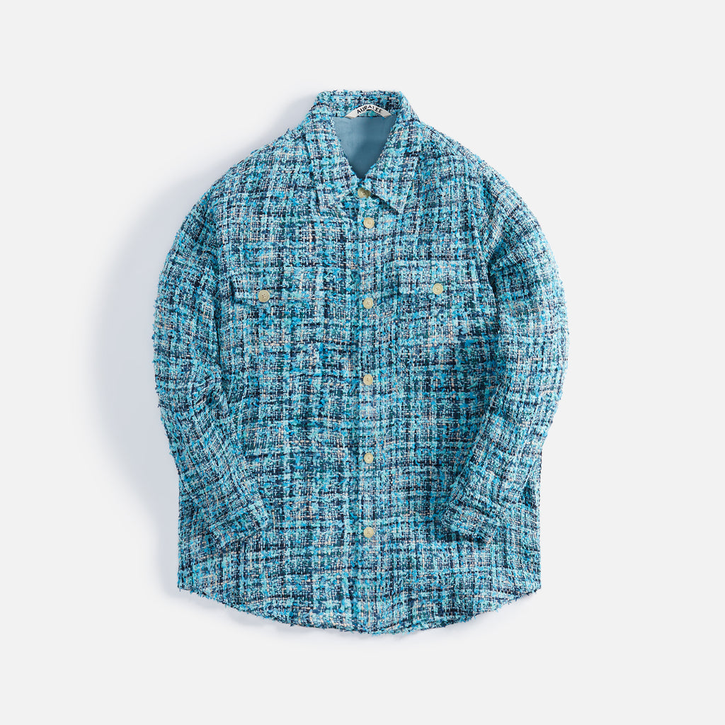 Auralee Homespun Summer Tweed Shirts - Light Blue – Kith