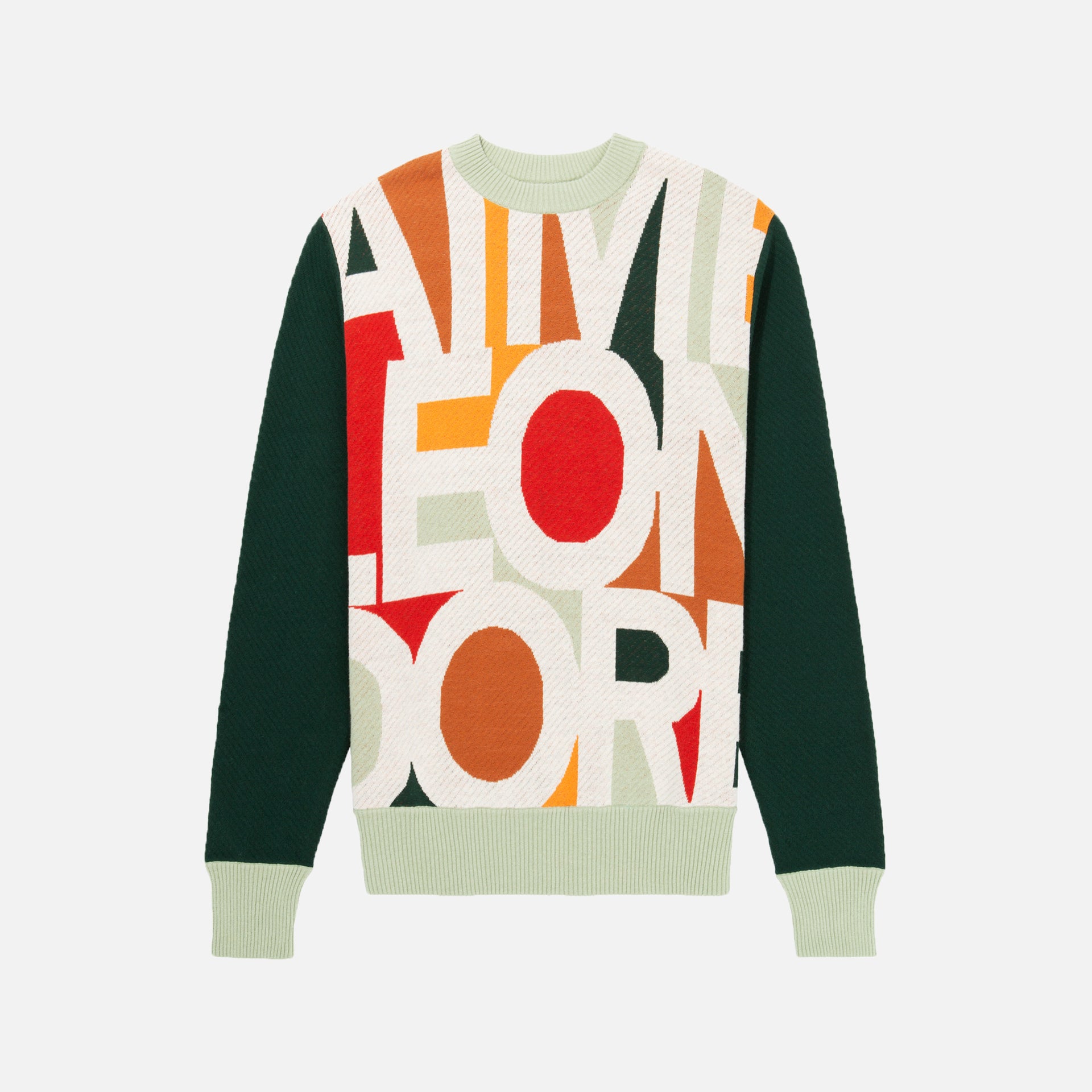 Aimé Leon Dore Blown Print Knit Sweater - Botanical Green Combo