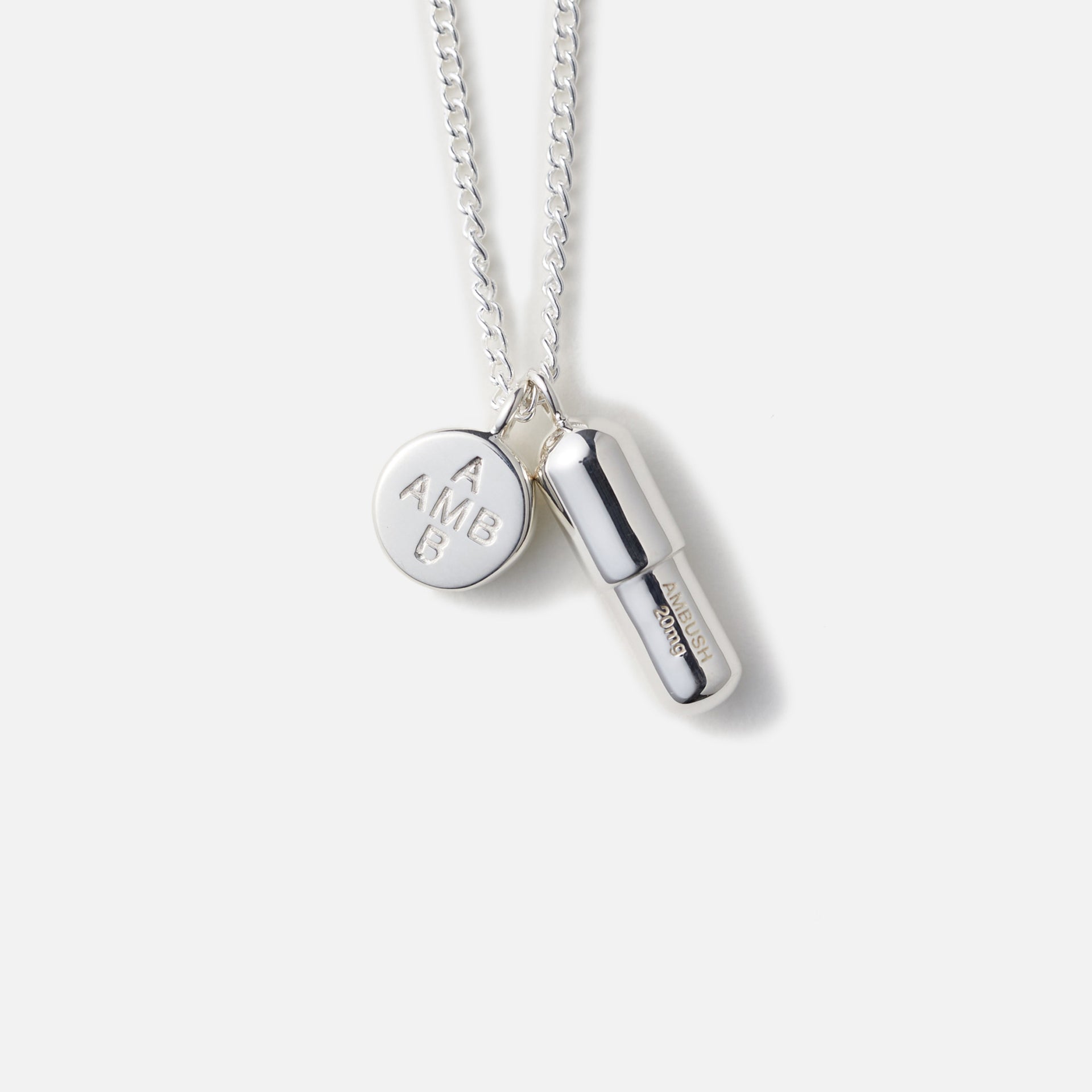 Ambush Pill Charm Necklace - Silver