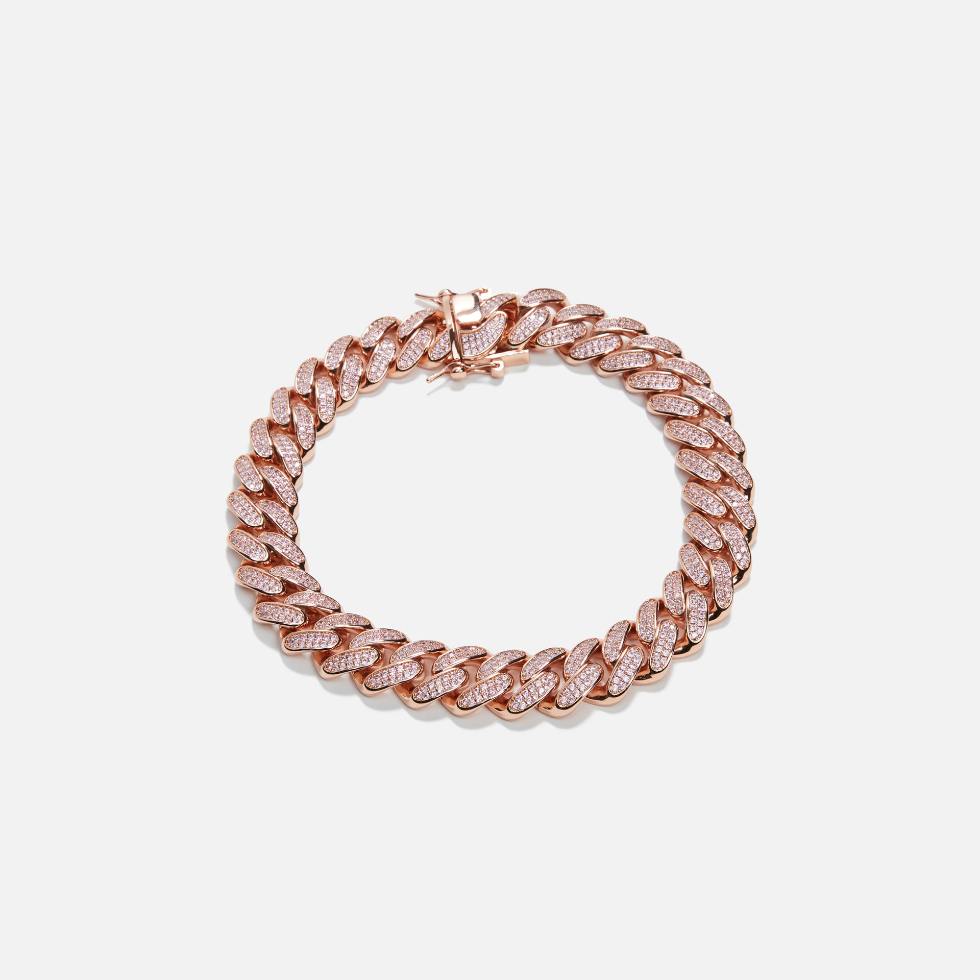 Amy Shehab Large Crystal Cuban Link Choker - Rose Gold