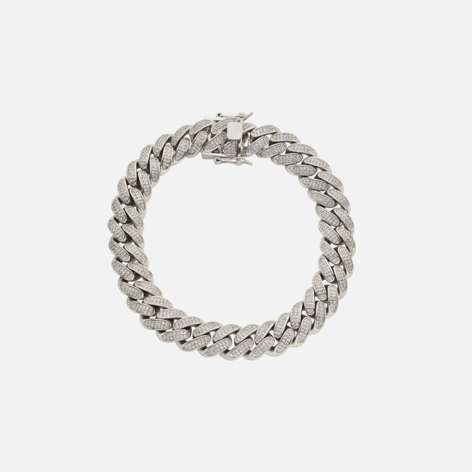 Amy Shehab Large Crystal Cuban Link Choker - Silver