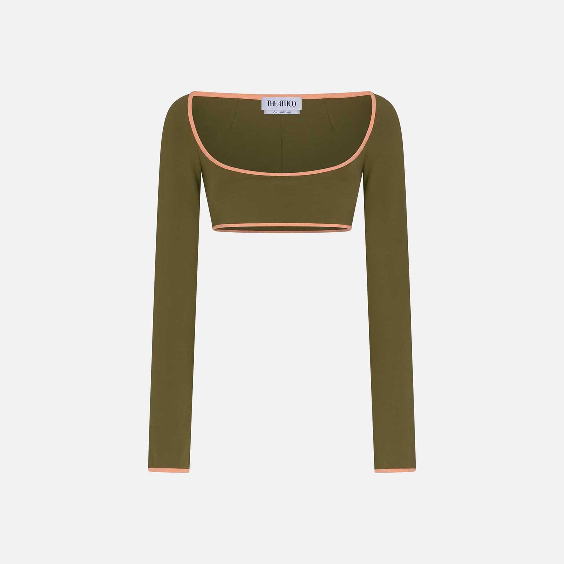The Attico Crop Top - Olive