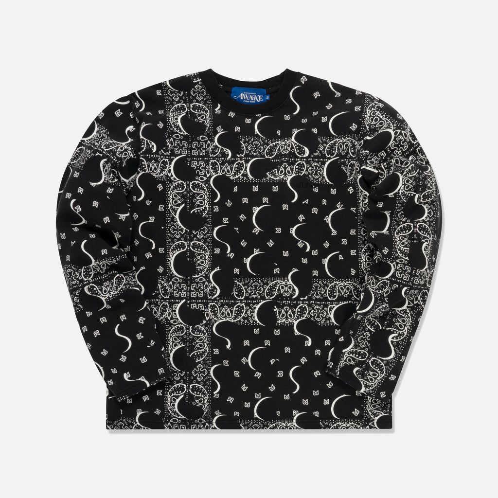 Awake Big Paisley L/S Tee - Black