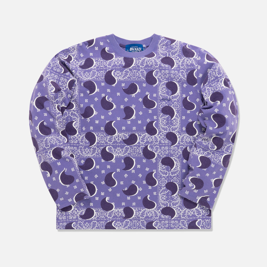 Awake Big Paisley L/S Tee - Sapphire – Kith