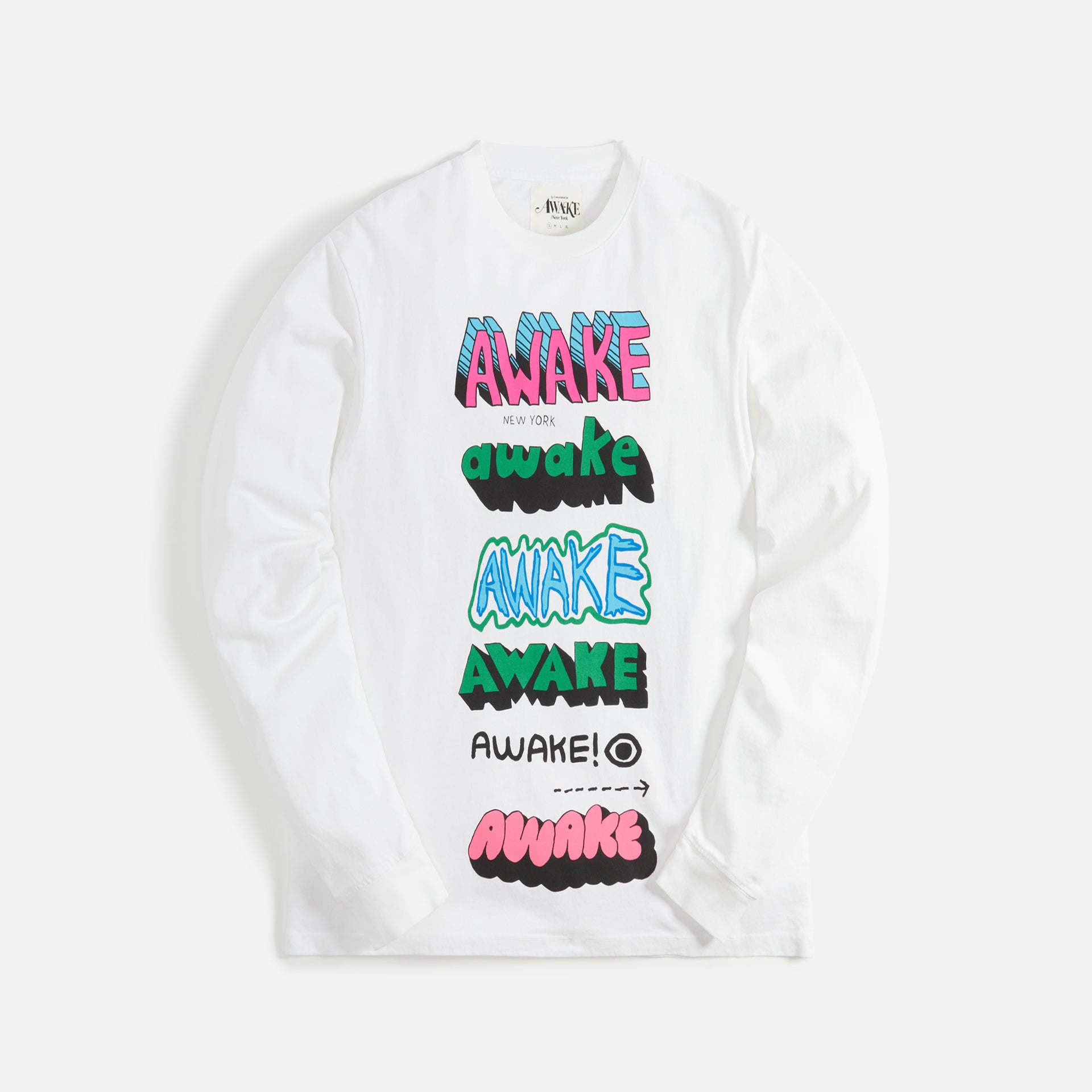 Awake x Stefan Meier Printed Long Sleeve Tee - White
