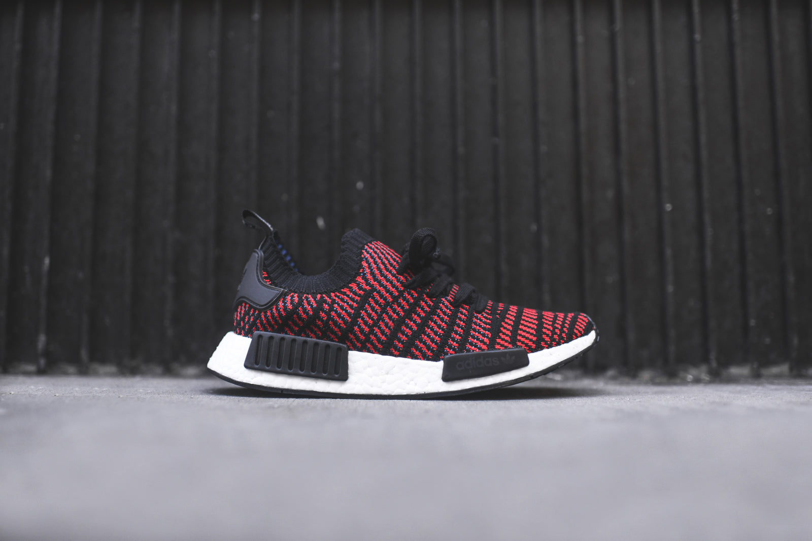 adidas Originals NMD_R1 STLT - Black / Red / White Kith adidas Originals NMD_R1 STLT - Black / Red / White Kith